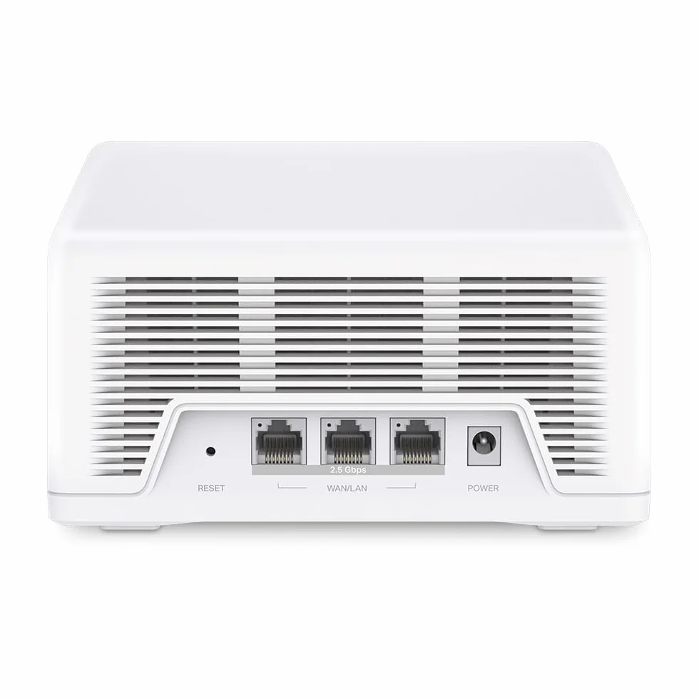 【Nowy Wi-Fi7】 Mercusys Halo H47BE(2-Pack) - BE9300 Tri-Band Wi-Fi Mesh 7, do 9,3 Gb/s, zasięg do 550 m², porty 3X 2,5G, łatwa konfiguracja aplikacji | Podłącz ponad 200 urządzeń