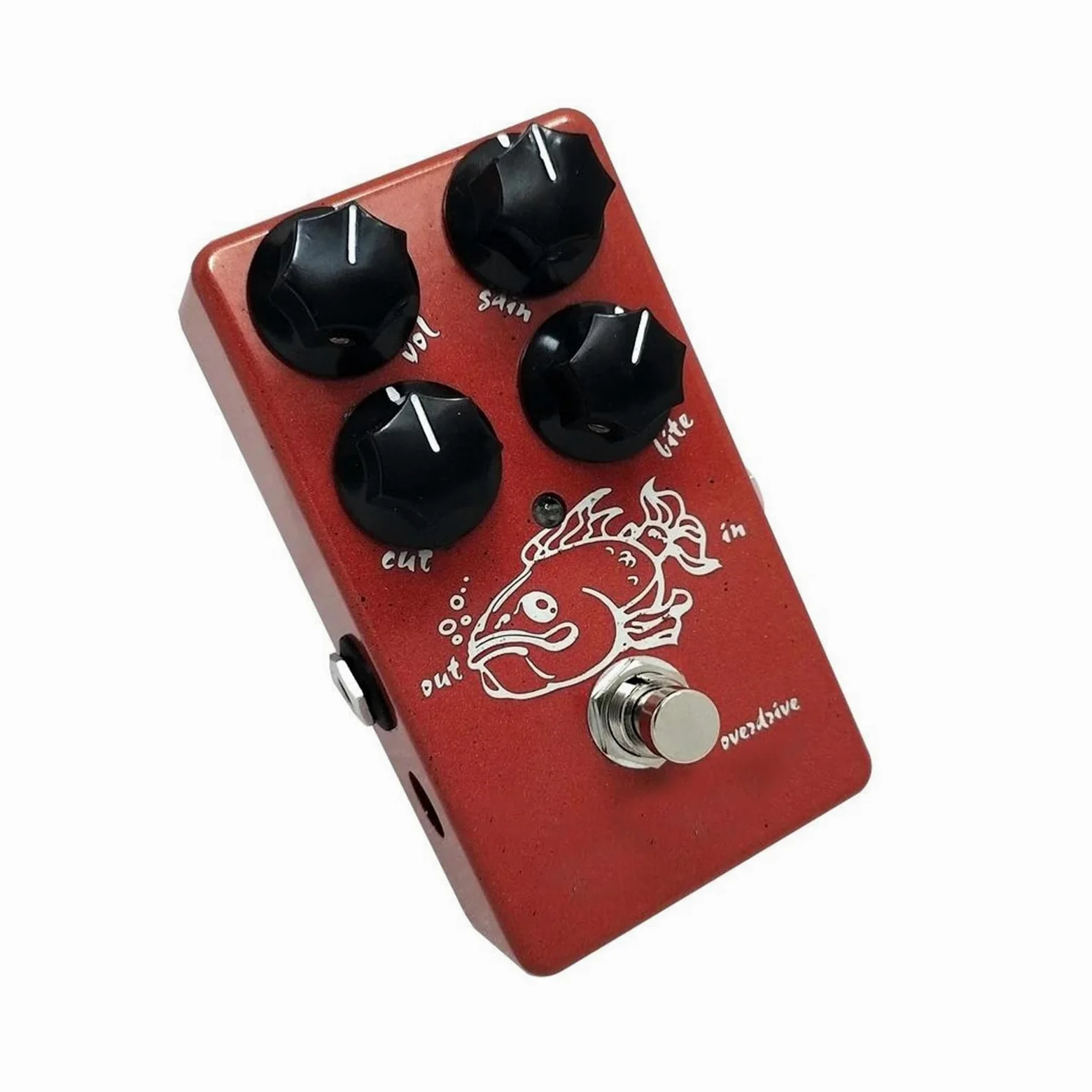 Czerwony Pedał Efektów Gitarowych Overdrive Do Instrumentów Muzycznych