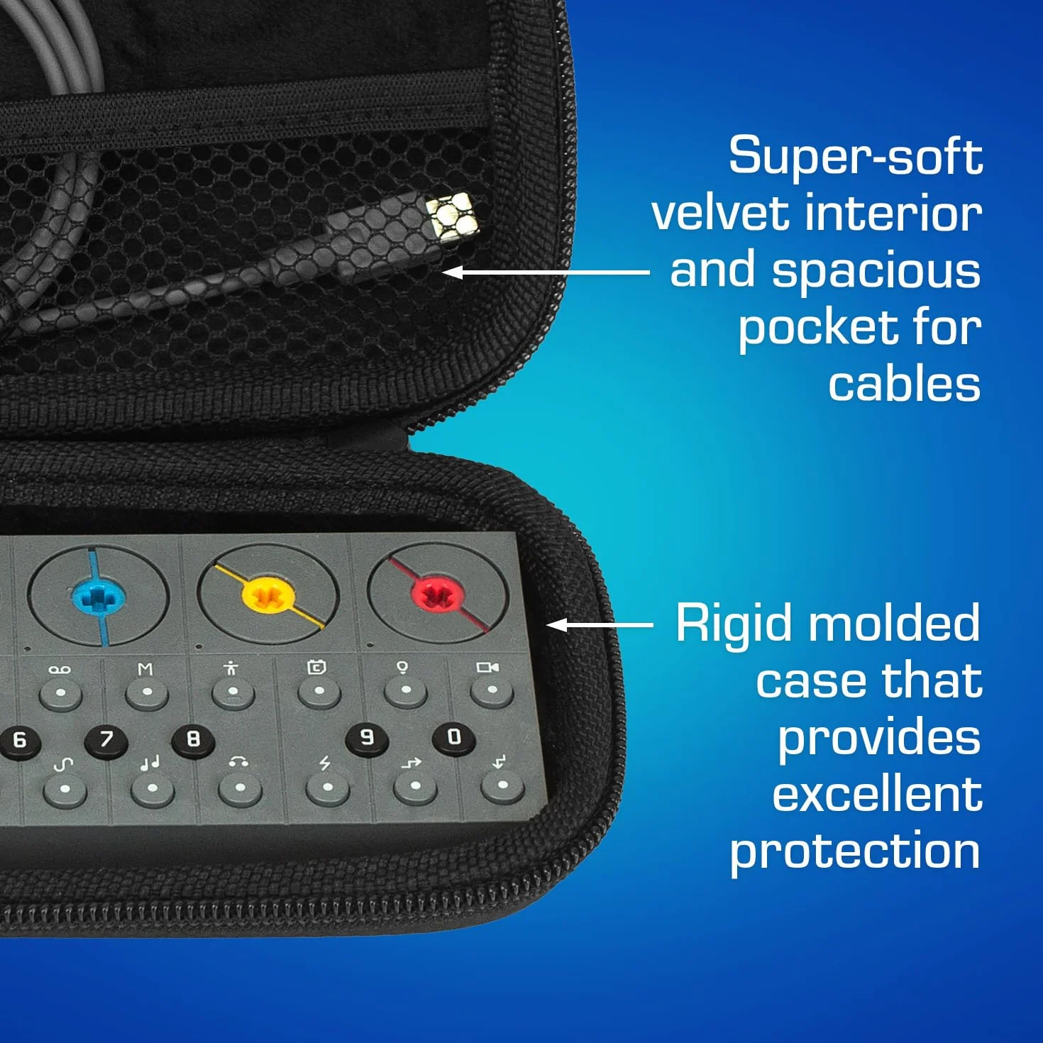 Analog Cases GLIDE Case dla Teenage Engineering OP-Z lub podobnych syntezatorów (futerał wykonany z wodoodpornej imitacji skóry, z wytrzymałym gumowym uchwytem do przenoszenia), czarny