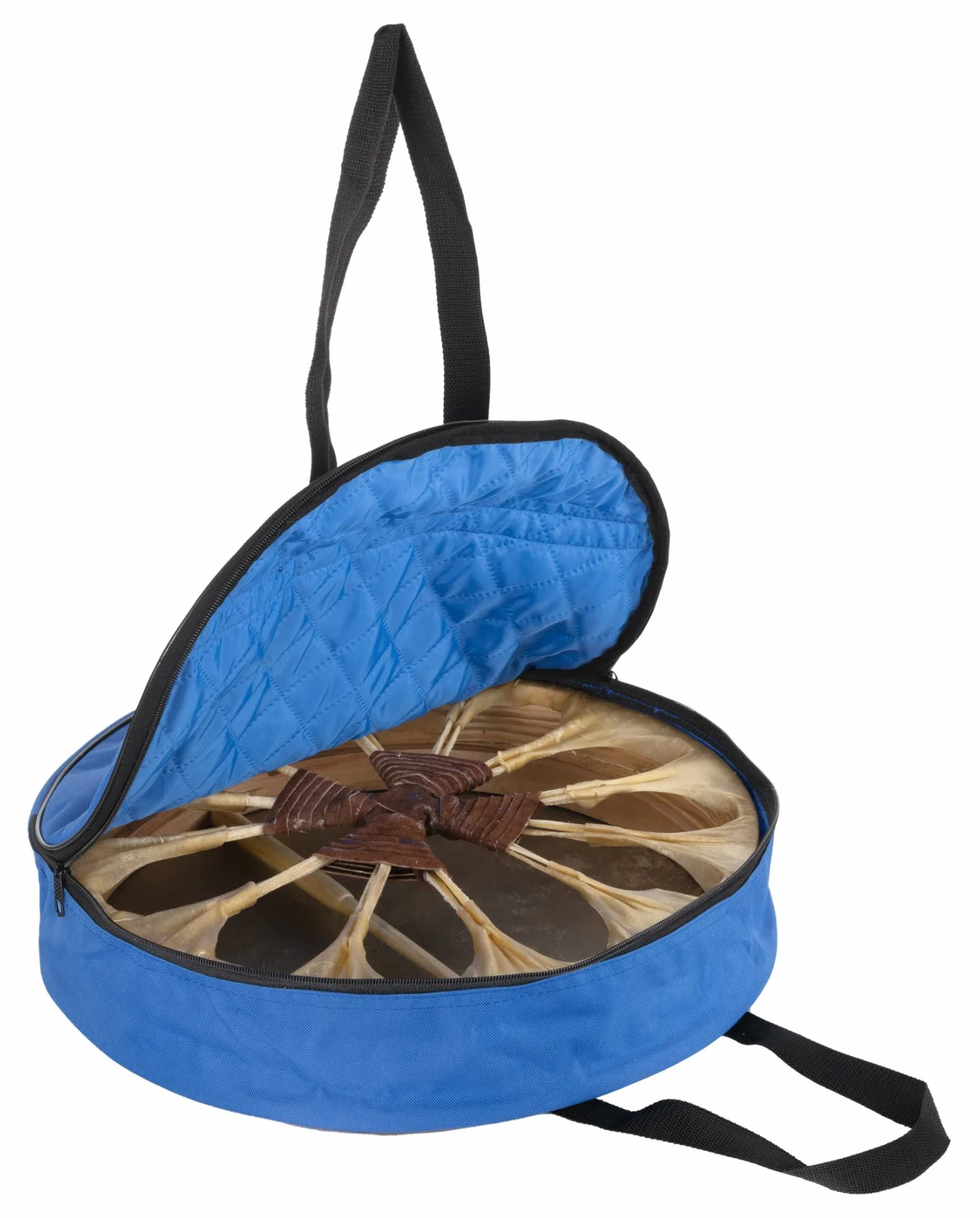 Classic Cantabile Torba na bęben szamana 18" – pasuje do bębna o średnicy 46 cm – miękka wyściółka – do bębna ręcznego i perkusji ramowych – niebieska