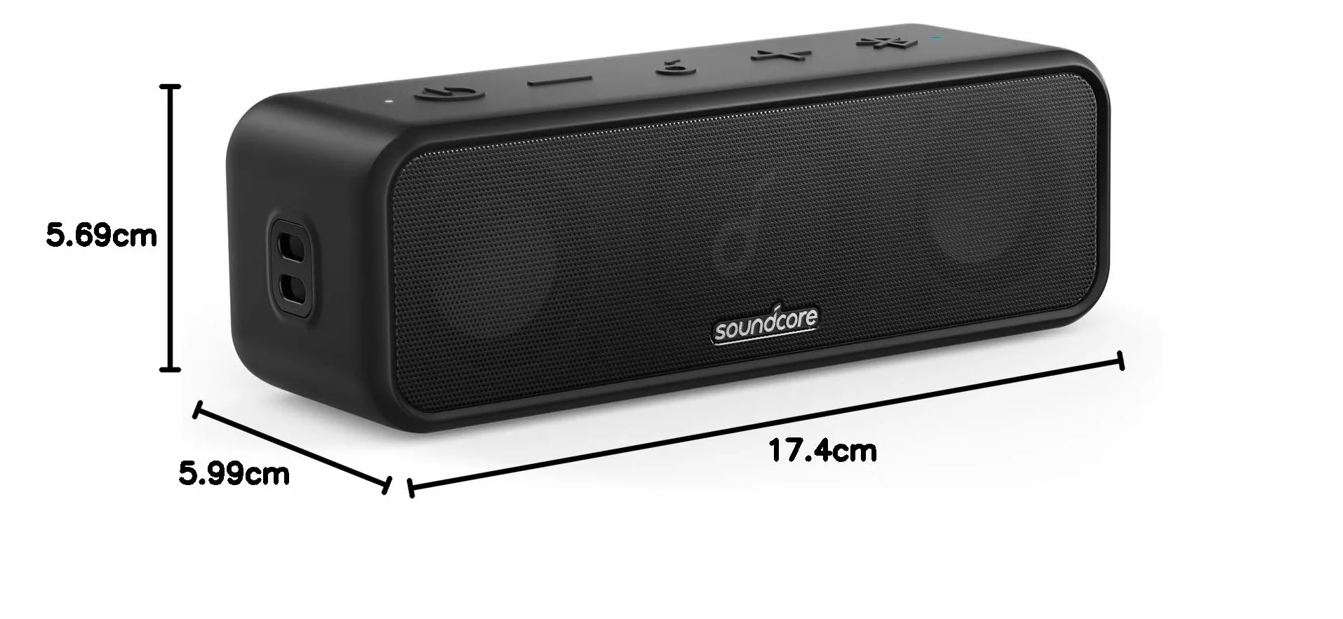 Soundcore 3 od Anker to głośnik Bluetooth ze stereo dźwiękiem(odnowiona), przetwornikami z czystą tytanową membraną, 24-godzinnym czasem odtwarzania, wodoodpornością IPX7 i technologią Bluetooth 5.0