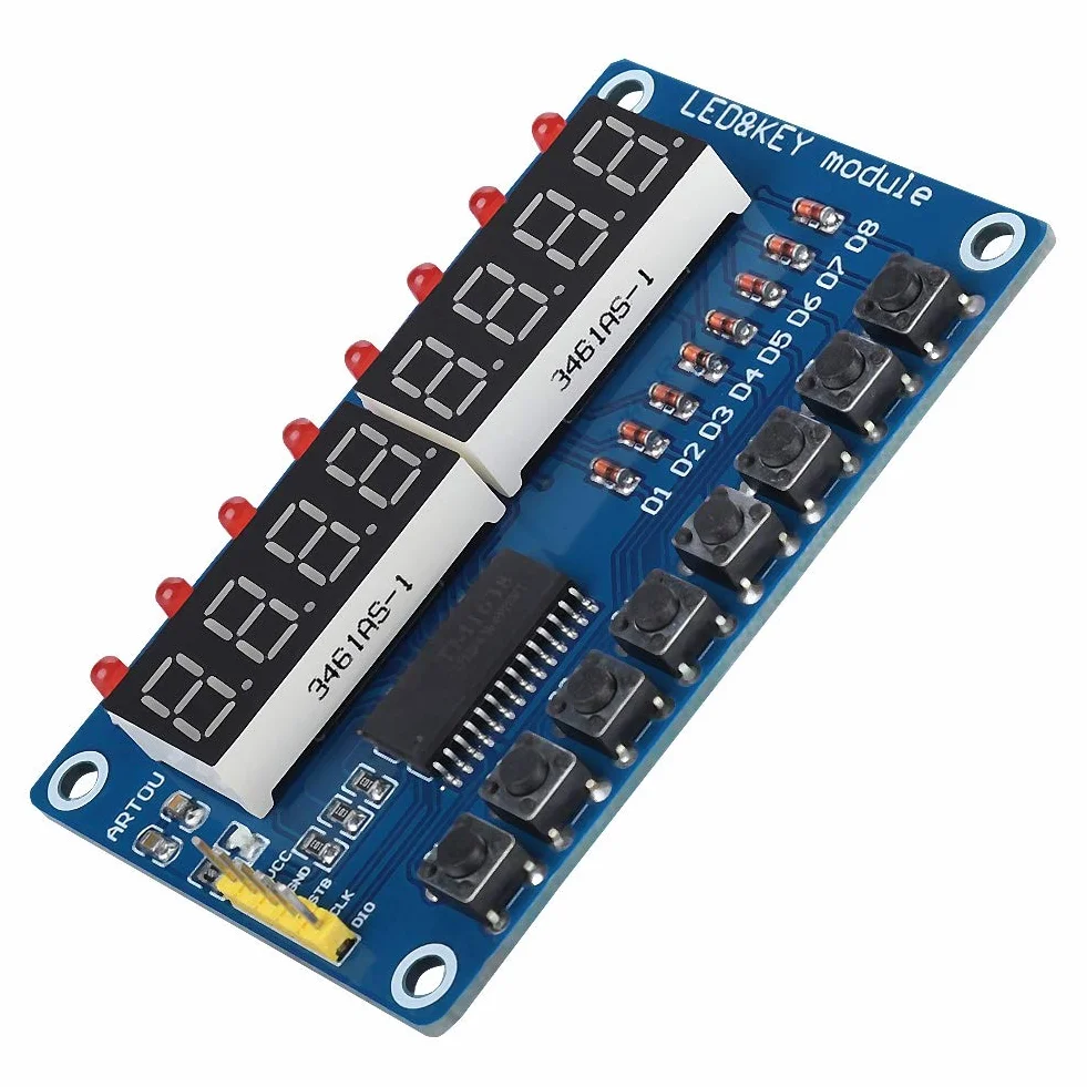 Tonysa 8-bitowy cyfrowy moduł wyświetlacza LED, TM1638, entuzjaści elektroniki, profesjonaliści, moduł wyświetlacza