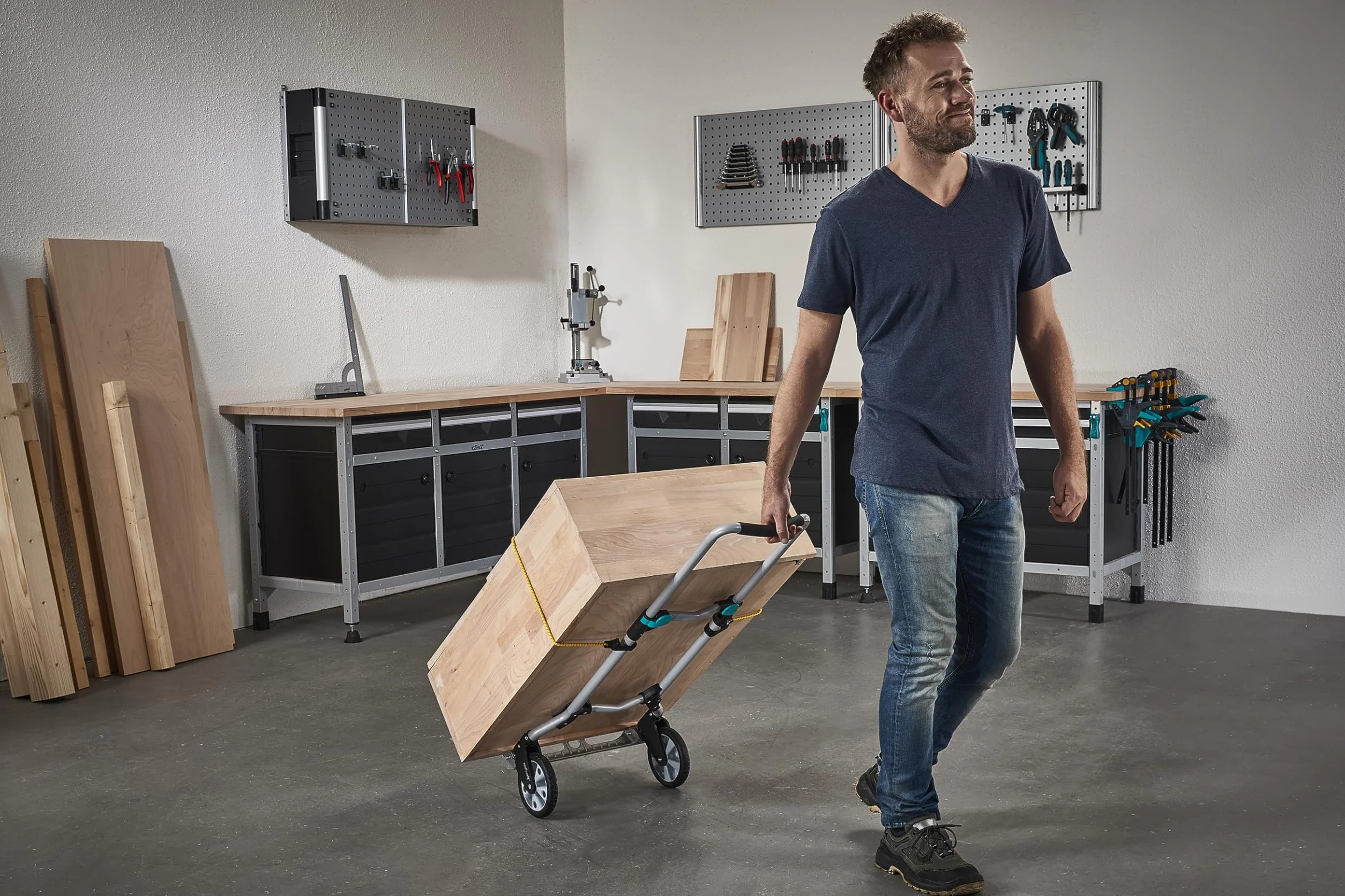 wolfcraft System transportowy TS 600 I 5505000 I Przenośny wózek transportowy - składany i stabilny