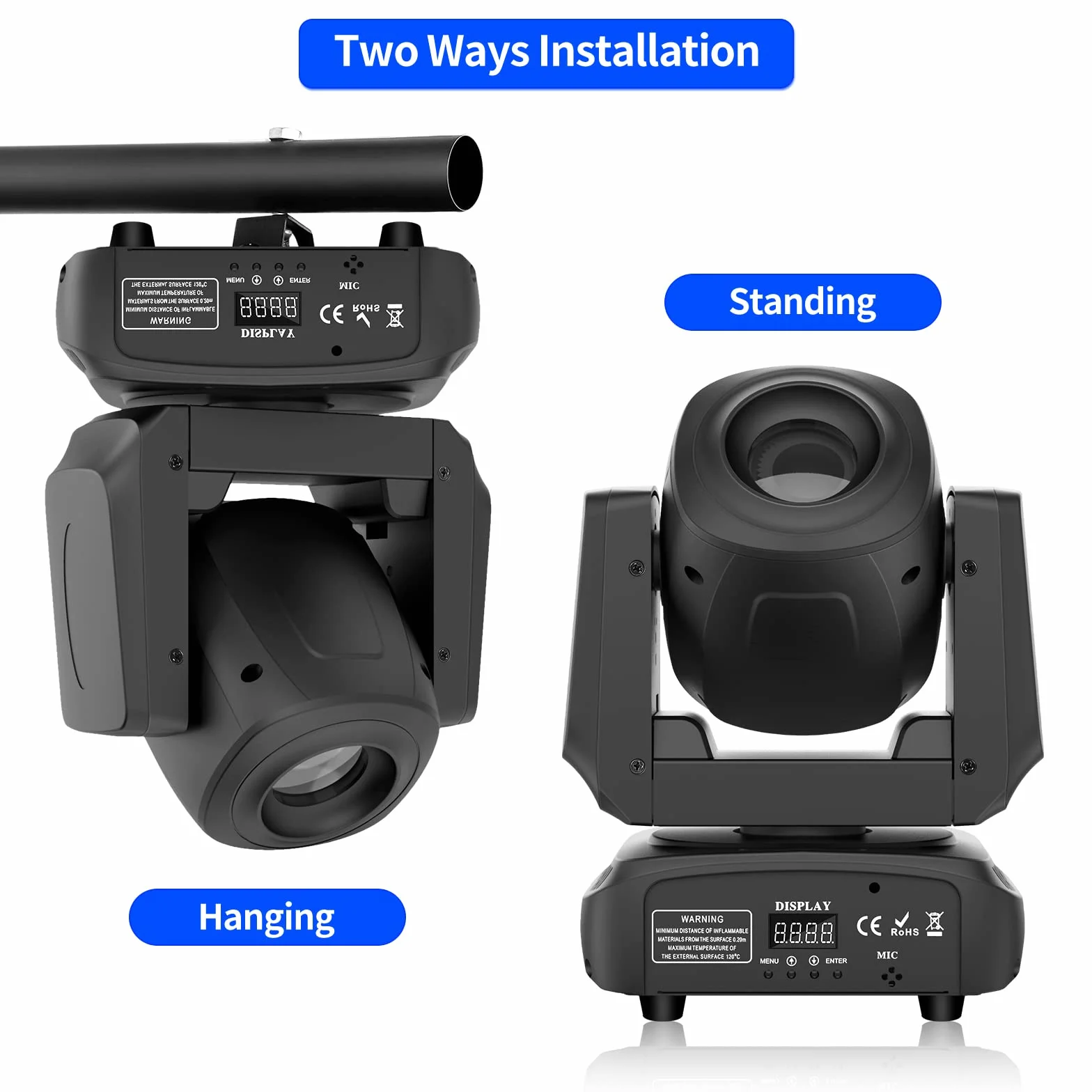 UKing 100 W Moving Heads reflektor LED DMX 512 RGBW efekt świetlny z efektem pryzmatycznym, 8 kolorów i 8 gobo, idealny dla DJ, dyskoteki, na imprezę, oświetlenie sceniczne