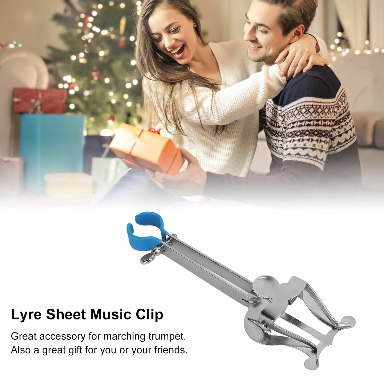 Trąbka Nuty Klip Lyre Music Clamp Stojak Uchwyt Muzyczny Instrument Muzyczny Akcesoria do Trąbki w Marching Iron Silver