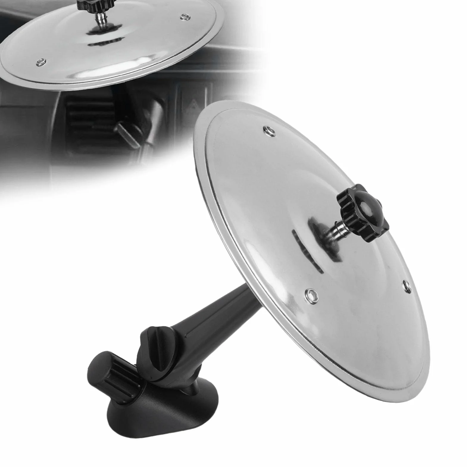 RiToEasysports CARMAC CYMBAL AIR AIR CENT MINI DRUM CYMBAL CLIPON Rodzaj Pulpitów Samochodowych z Regulowanym Stopem ABS ABS dla Miłośników Muzyki Perkusistów (SILVER)