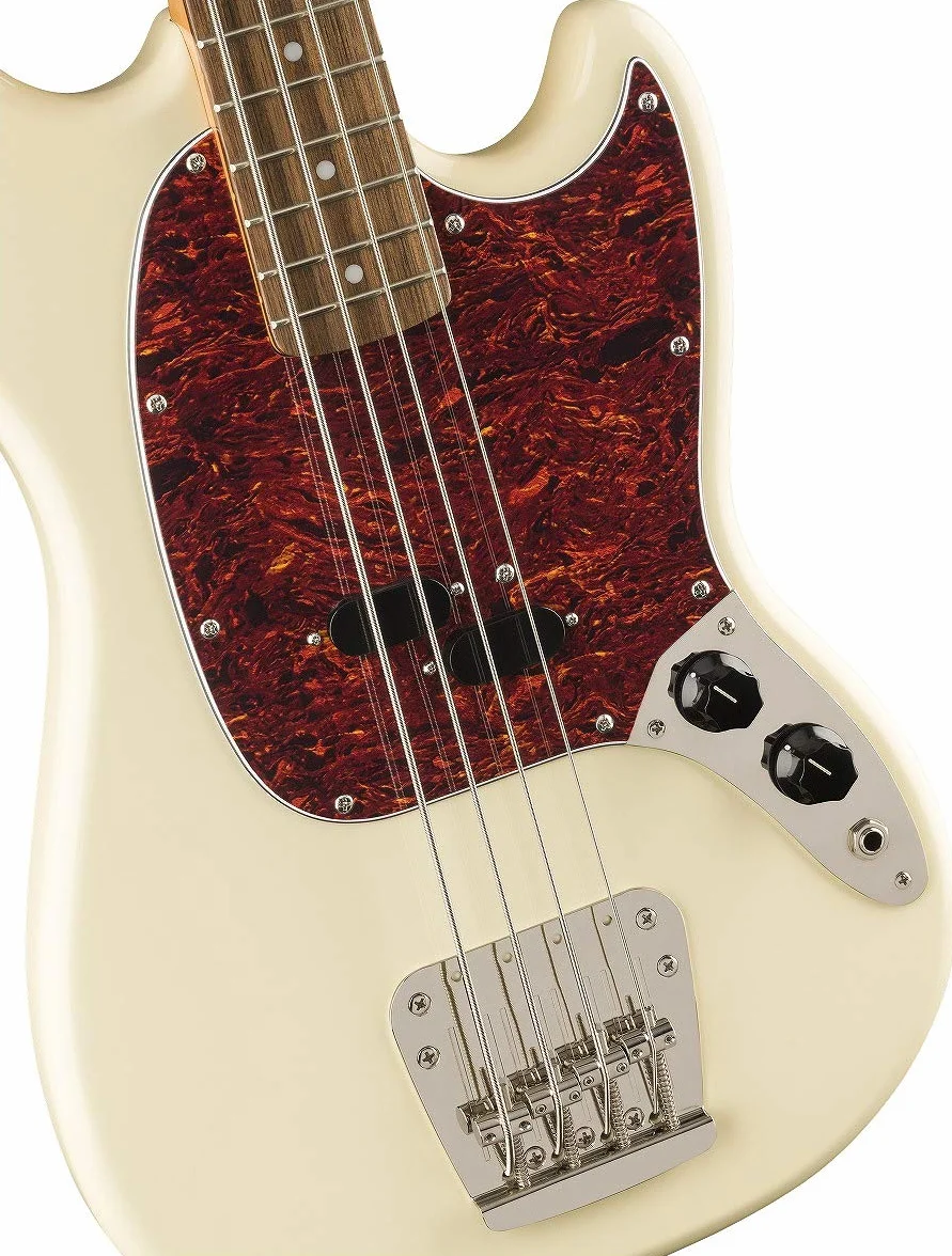 Squier by Fender Classic Vibe Mustang Bas z lat 60-tych - laur - biały olimpijski