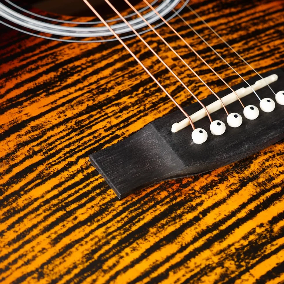 Winzz Gitara akustyczna dla dorosłych 4/4, gitara dziecięca 12+ lat, zestaw do gitary ludowej dla początkujących, sucha gitara ze stalową liną z 11 akcesoriami (Sunburst Mat, 41 cali)
