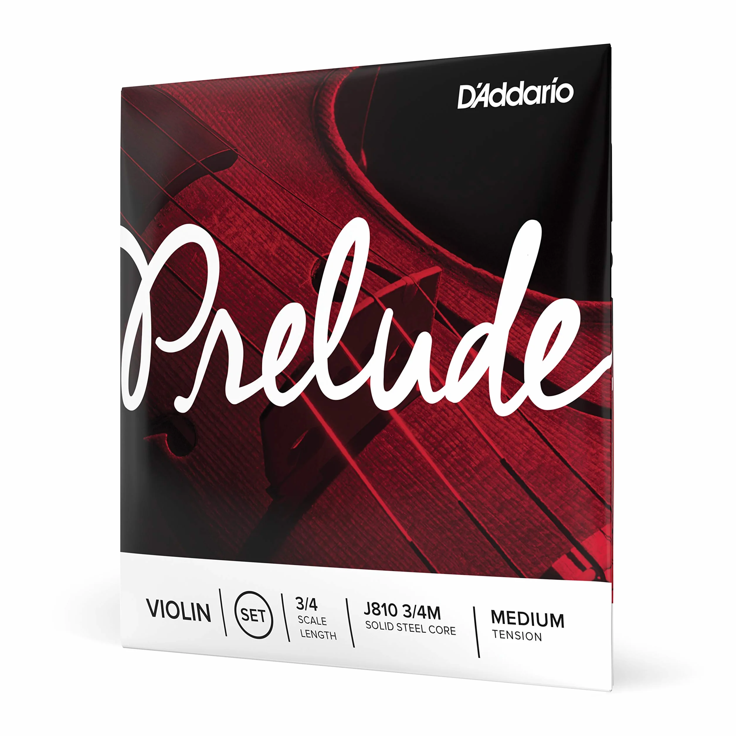 Zestaw strun do skrzypiec D'Addario Prelude, 3/4 Skala, średnie napięcie
