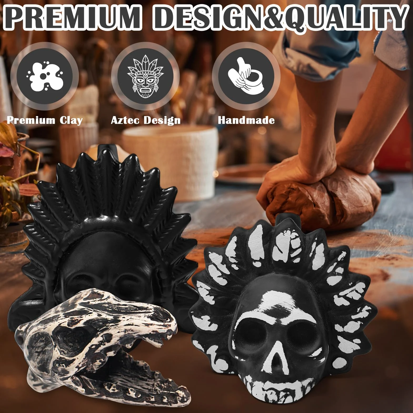 Aztecka gwizdek śmierci, gwizdek Aztec Death Whistle z autentycznymi ludzkimi krzykami, bardzo głośna gwizdek wojenny, przy ponad 125 decybelach, dekoracja z horroru na Halloween i Dzień Zmarłych (C)