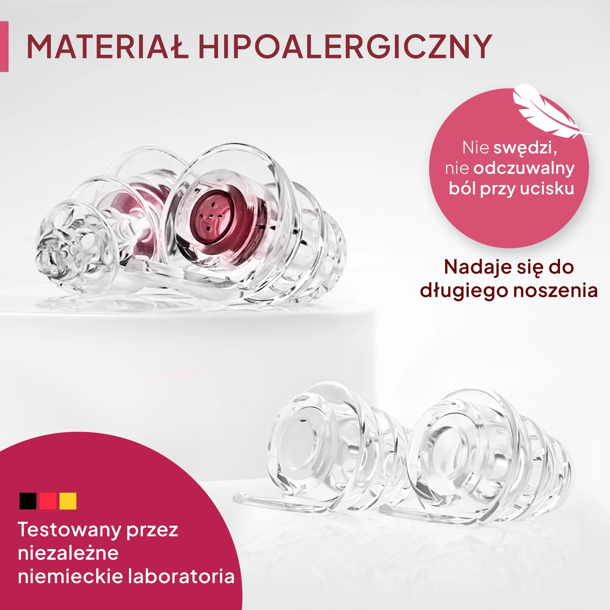 Senner WomenPro zatyczki do ochrony słuchu w praktycznym aluminiowym pojemnikiem.Idealne dla kobiet, wyjątkowo łatwe do noszenia, wygłuszają otoczenie.