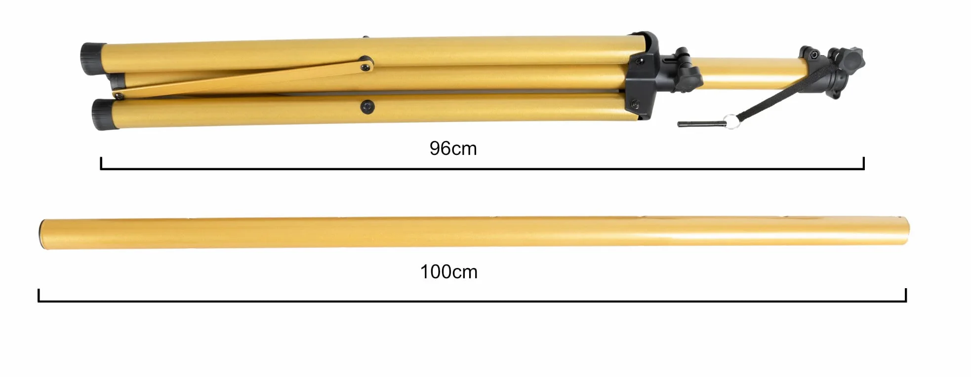 Pronomic SPS-1S GD statyw bokserski ze stali złoty zestaw - 2 statywy głośnikowe w kolorze złotym ze stabilną, bardzo szeroką konstrukcją trójnożną - wysokość 120-193 cm - na scenę, zespoły i DJ-ów -