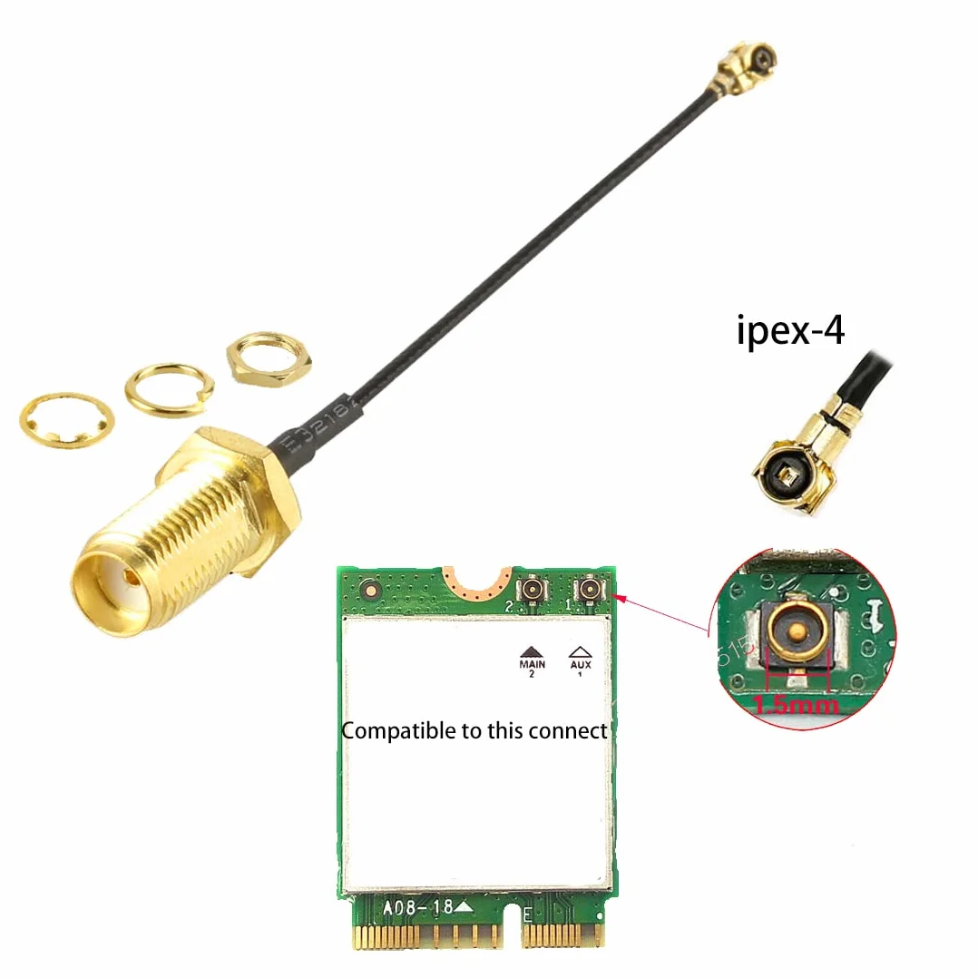 Hailege 5 szt. IPX-4 UFL do SMA żeńska antena pigtail kabel koncentryczny WiFi, IPX-4/UFL do SMA przedłużacz IPX RF Pigtail adapter długość 6 cali (15 cm)