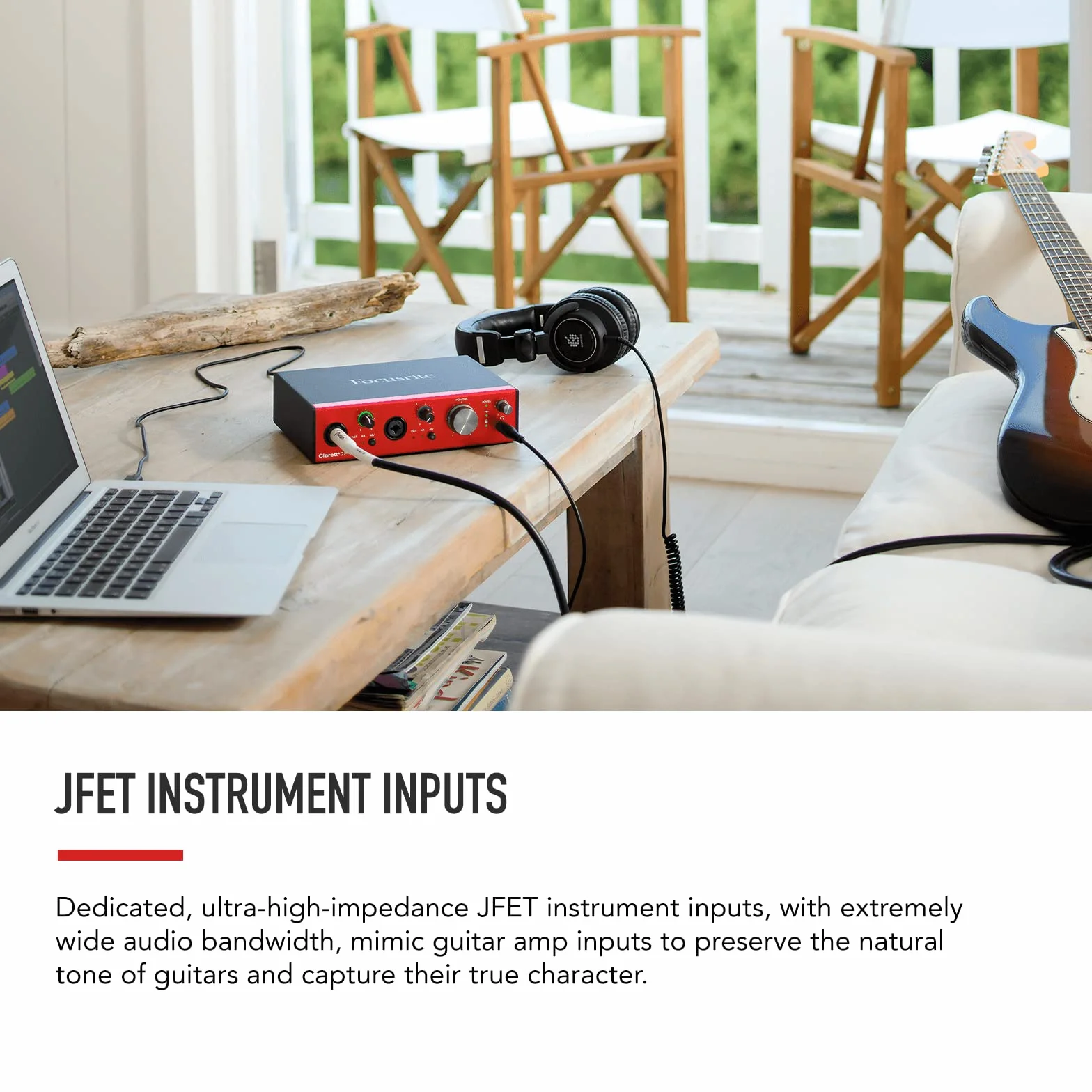 Interfejs audio Focusrite Clarett+ 2Pre zasilany USB-C do produkcji muzyki, z dwoma profesjonalnymi przedwzmacniaczami i wydajnymi wyjściami słuchawkowymi/instrumentami o wysokiej wierności