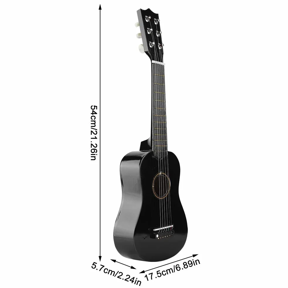Akustyczna gitara koncertowa 4/4 dla początkujących, 54 cm, struny nylonowe, czarna