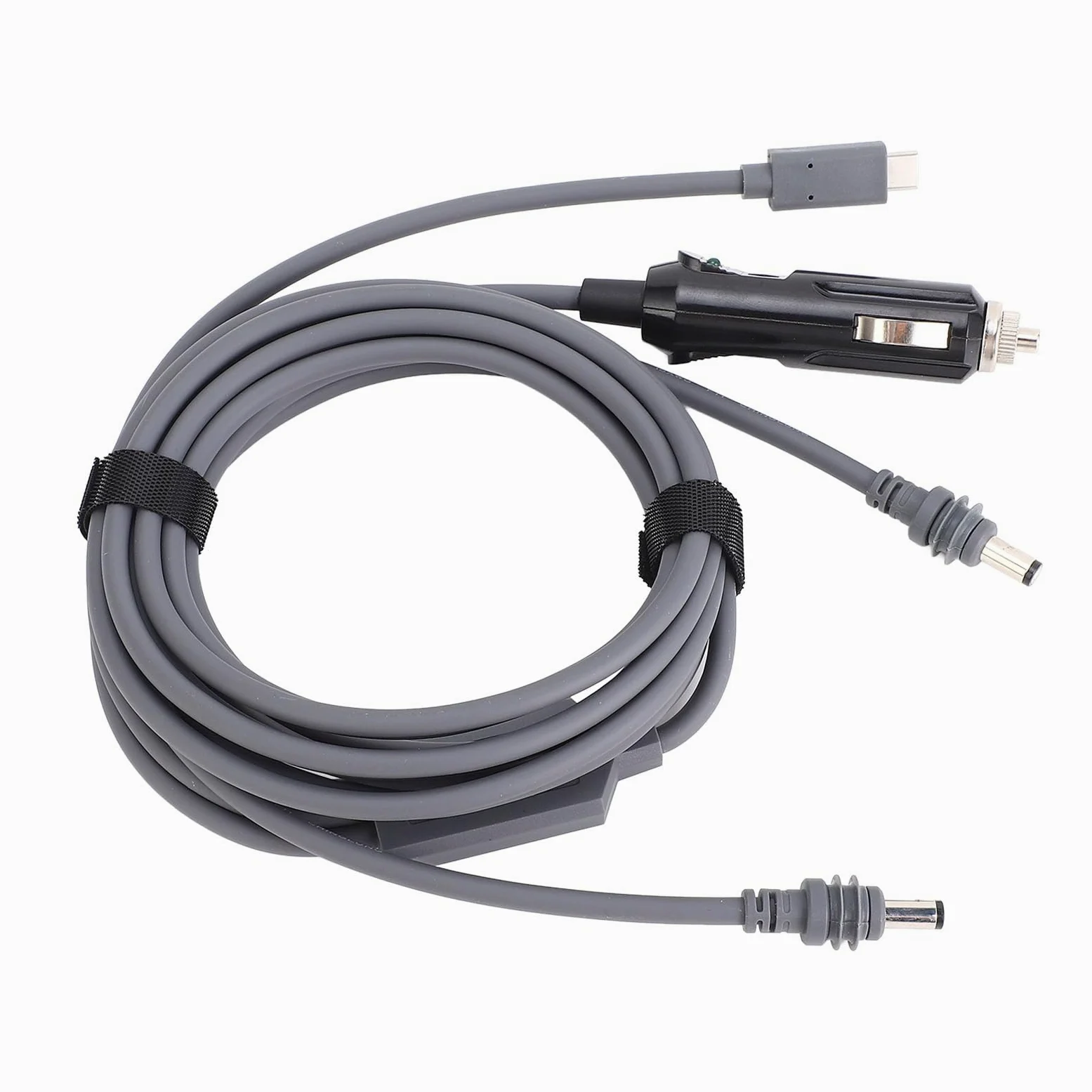 KIMISS Kabel Zasilający Mini DC do Satelity – 3 w 1 DC Typu C 12 V 24 V w Samochodzie – Wodoodporny Kabel Zamienny 18AWG do Użytku na Zewnątrz