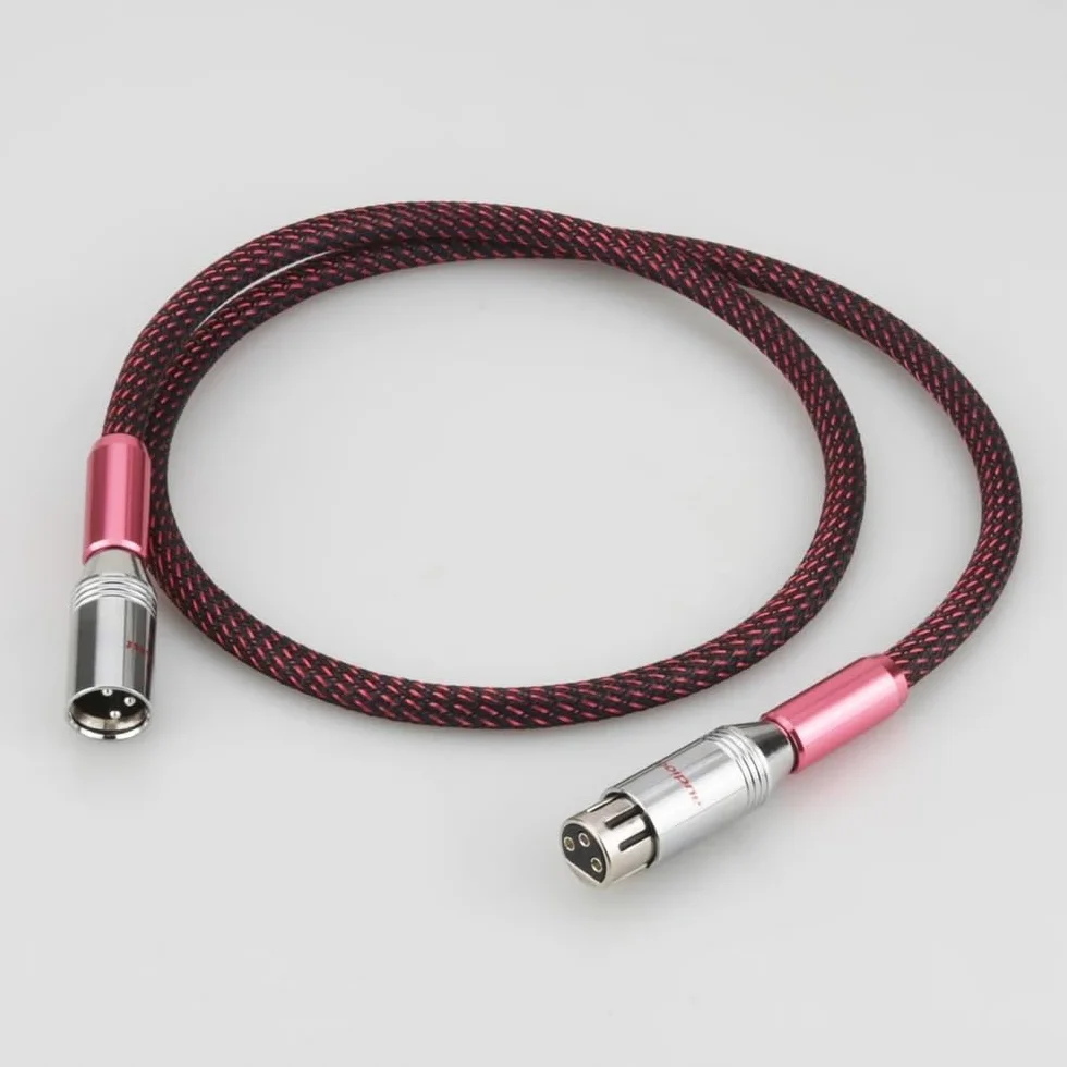 AES/EBU cyfrowy kabel audio srebrny zrównoważony XLR 1m HiFi