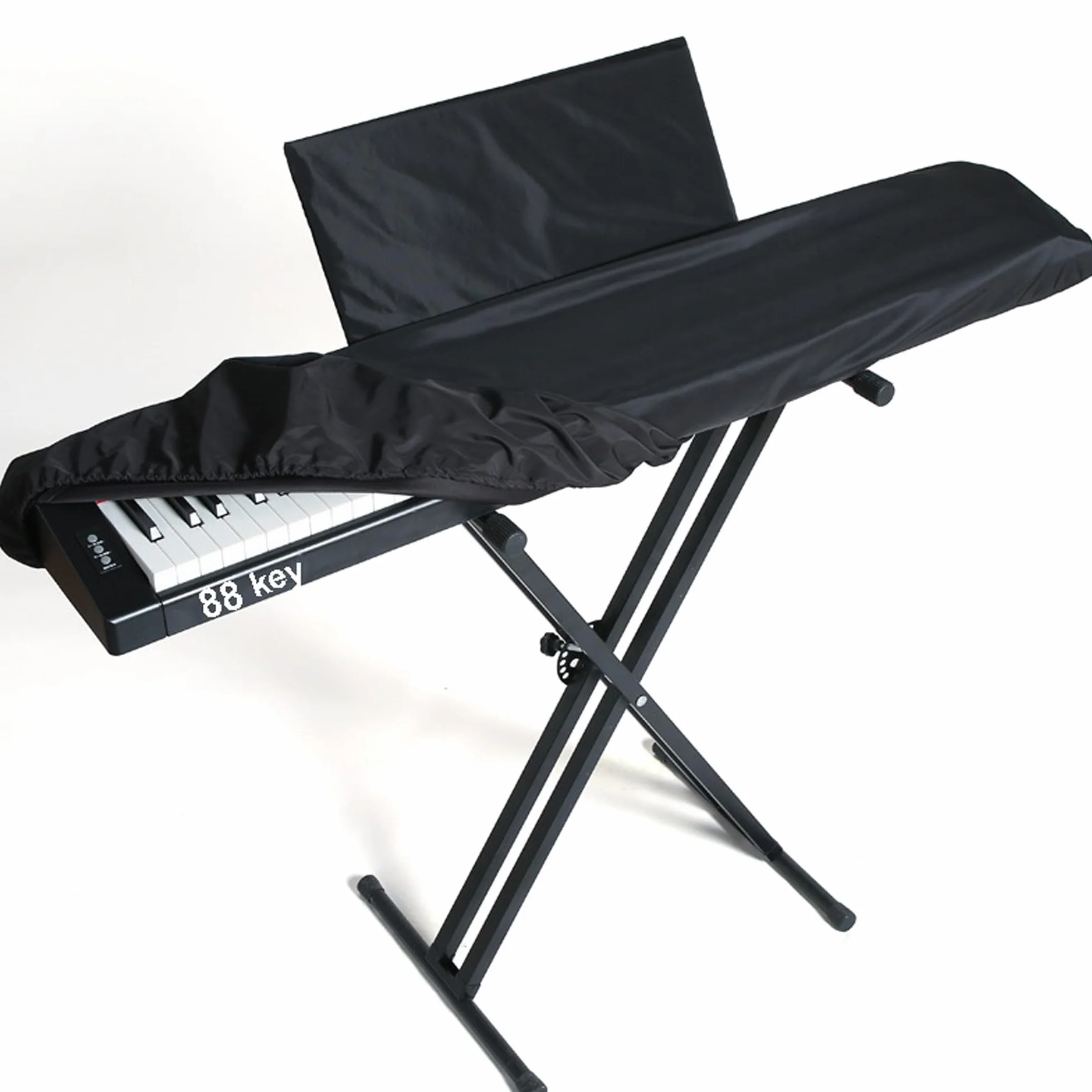 Osłona przeciwpyłowa klawiatury fortepianowej z 88 przyciskami, osłona klawiatury z osłoną stojaka, osłona na pianino elektryczne, pyłoszczelna i nadająca się do prania, stojak na nuty, klawisze