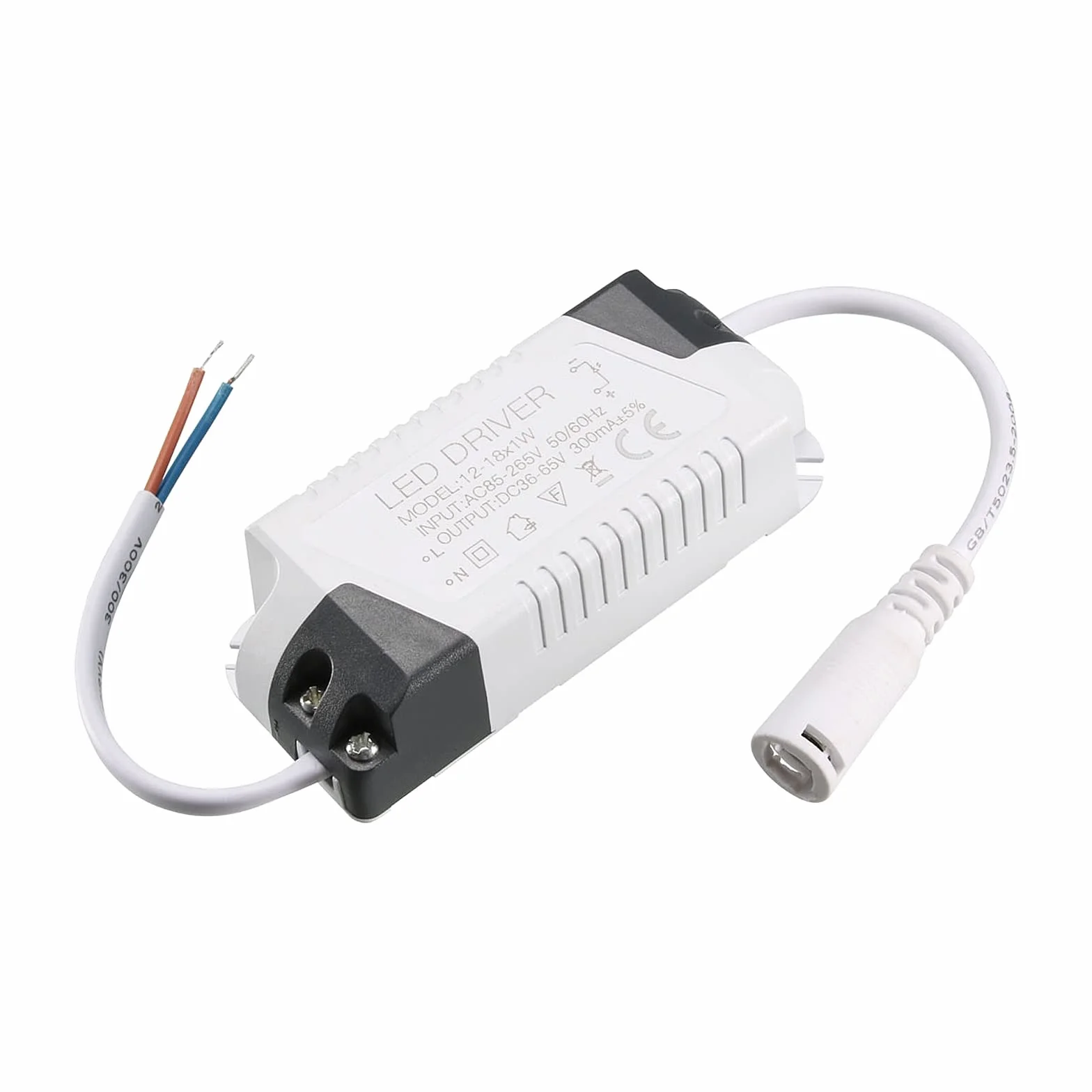 QUARKZMAN 12-18W LED Sterownik x 1 sztuk Węgla Stal Zasilanie Transformator Stały Prąd 300mA dla LED Światła, Projekt komputerowy, Zewnętrzne Światło, [Szary]