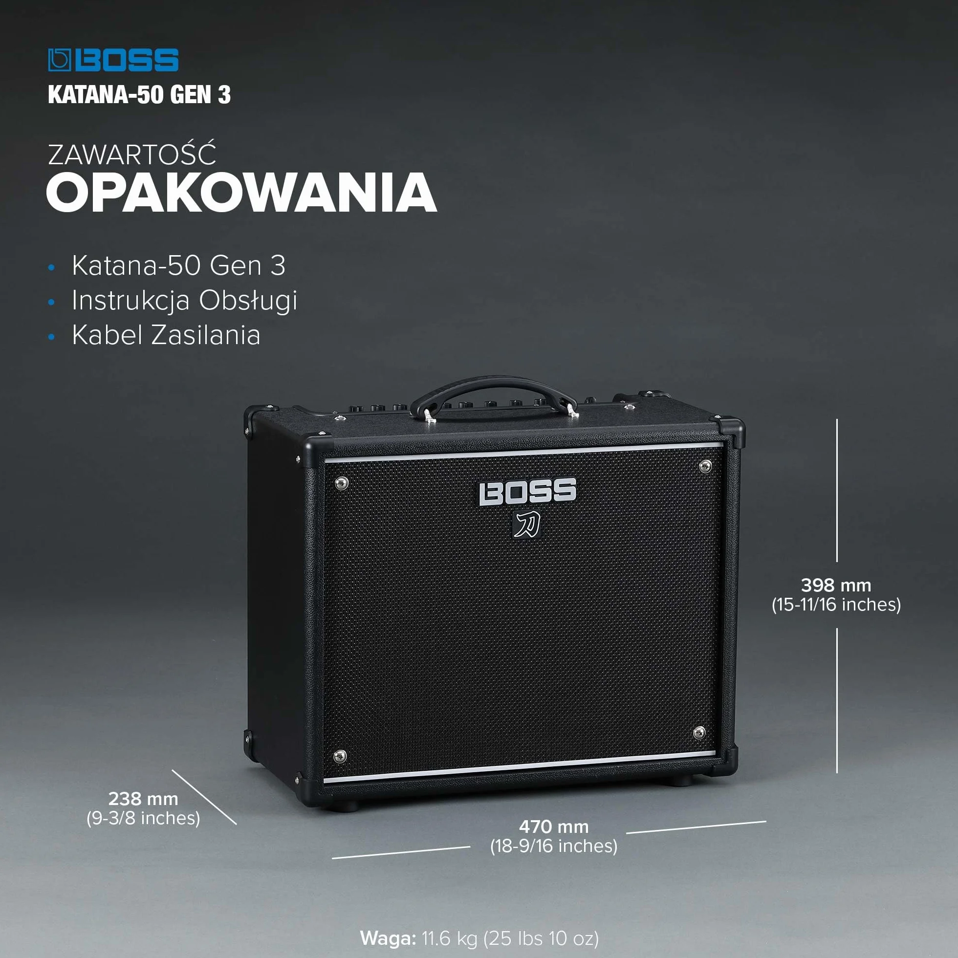 BOSS Katana-50 Gen 3 Wzmacniacz Gitarowy 50-Watowy 12-calowy Głośnik Tube Logic Efekty