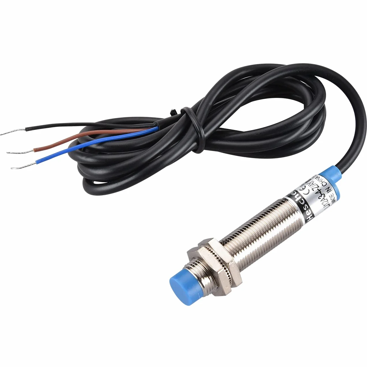 Heschen M12 indukcyjny czujnik zbliżeniowy, typ nieekranowany, LJ12A3-4-Z/AY, czujnik 4mm, 10-30VDC 200mA, normalnie zamknięty PNP (NC), 3 przewody