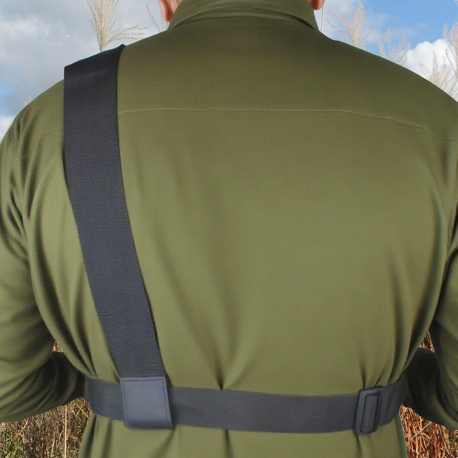 HYS Nylonowa uprząż na klatkę piersiową, regulowany pasek na ramię do wędrówek / użytku taktycznego, lekka torba crossbody z kieszeniami na zamek błyskawiczny, do dwukierunkowego radia Motorola