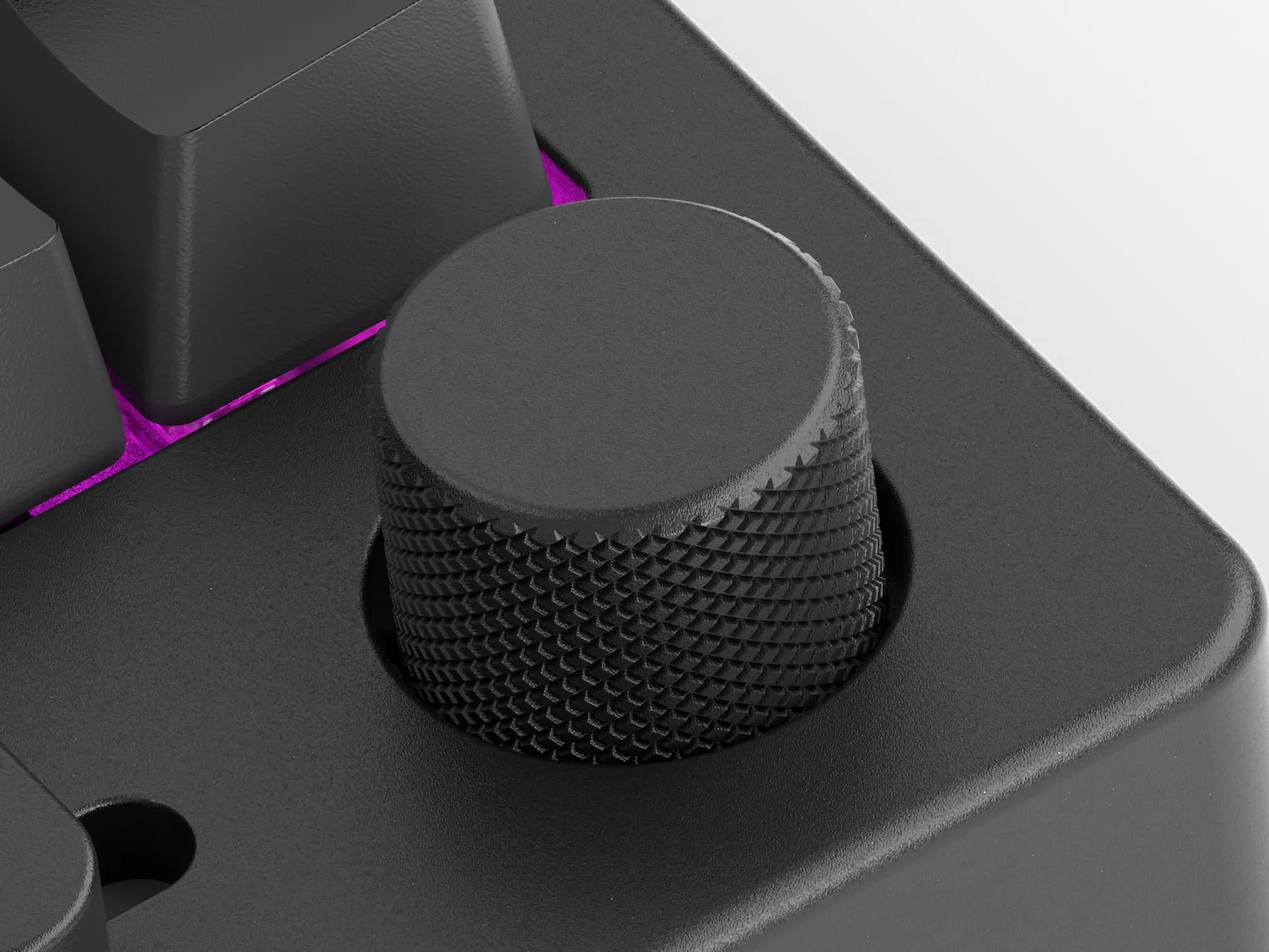 Glorious Gaming GMMK – przewodowo lub bezprzewodowo (Bluetooth), aluminium, suwak do konfiguracji i gałka do obrotów, RGB, 18x ABS doubleshoot – Czarny