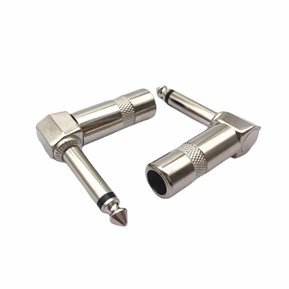 Alnicov 6PCS Audio 1/4" Wtyk kątowy 6,35 mm 90 stopni TS Mono męski lutowany Jack Złącze do głośnika gitarowego