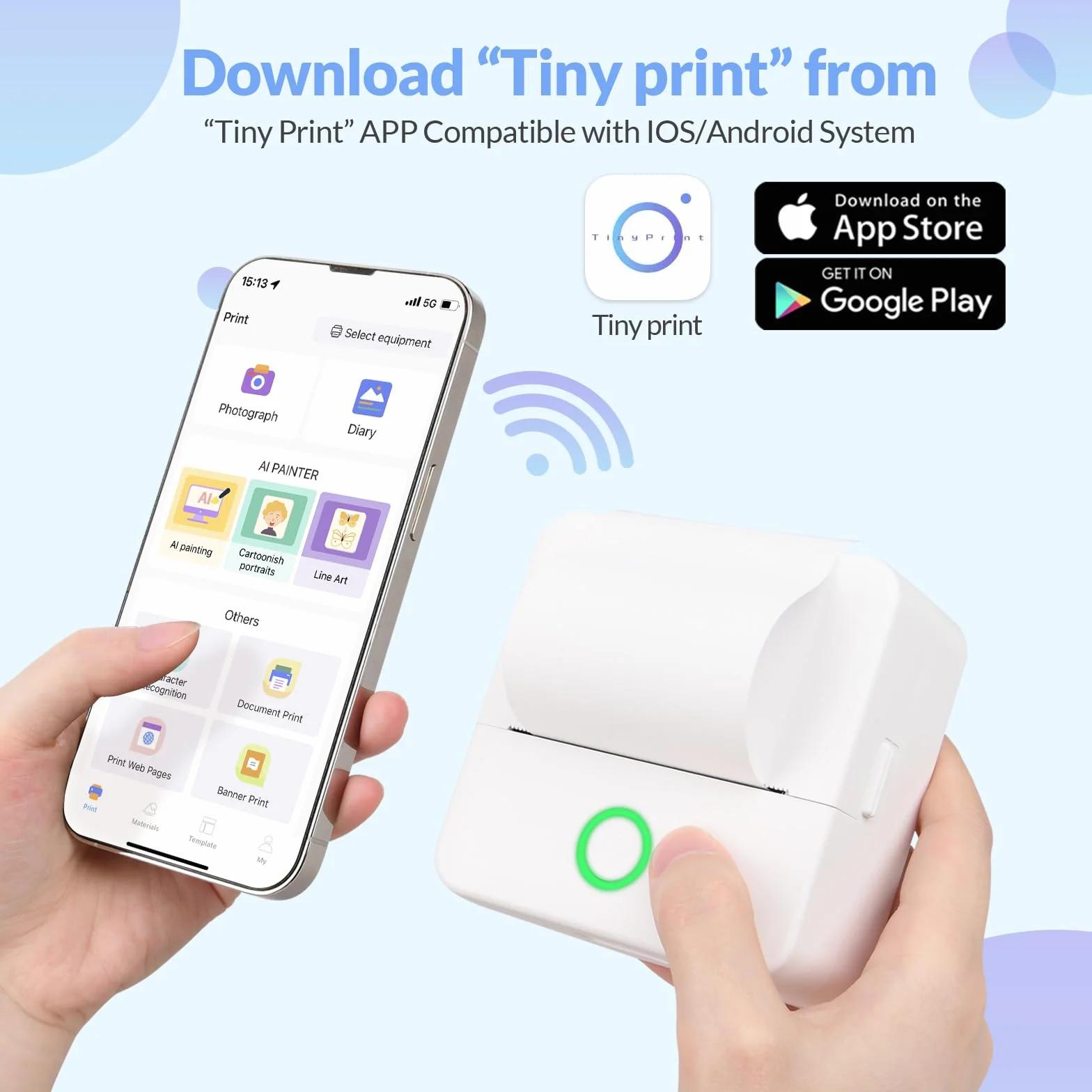 mafiti Mini termiczna drukarka fotograficzna Bluetooth, kompatybilna z systemem iOS Android, do pomocy w nauce, do biura, na etykietę paragonową, zabawa, praca, dziennik