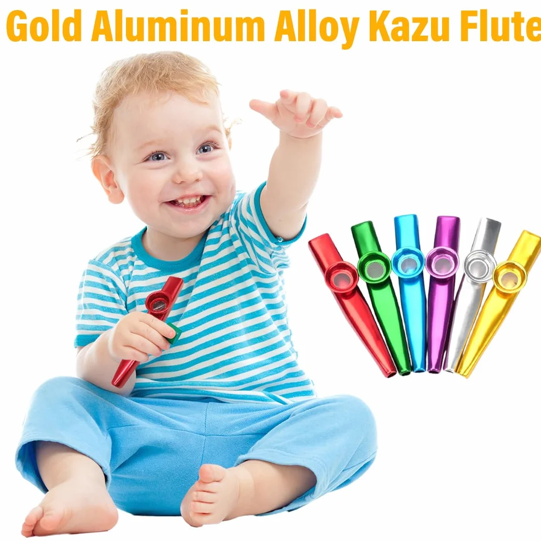 6 Sztuk Metalowe Kazoo - Przenośne Mini Kazoo w 6 Kolorach Dla Dzieci