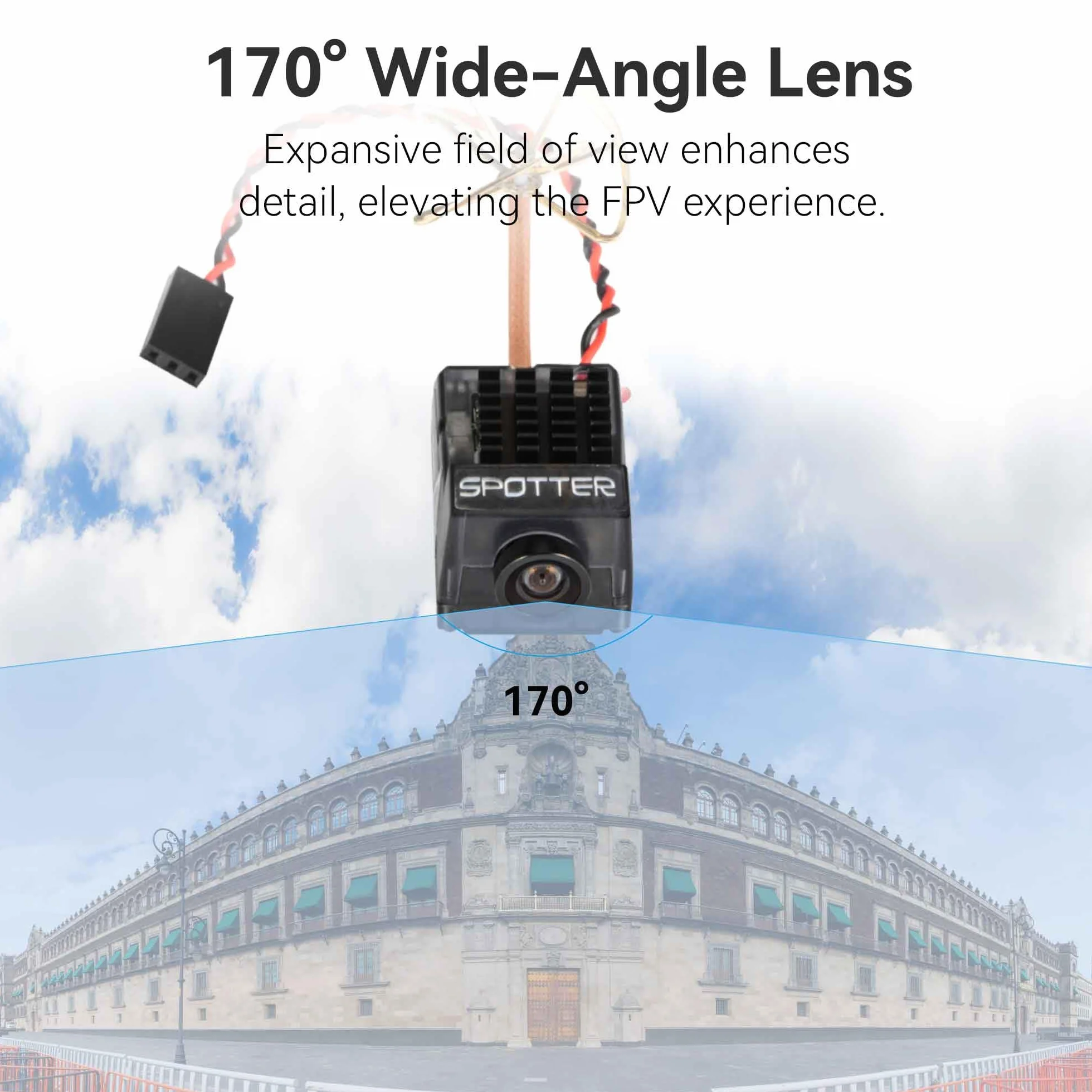 RunCam Spotter V2 FPV zestaw do kamery i nadajnika 5,8G Micro AIO Cam, OSD, wbudowany mikrofon, FOV170 stopni 700TVL, 40CH, 20MW-200MW regulowany