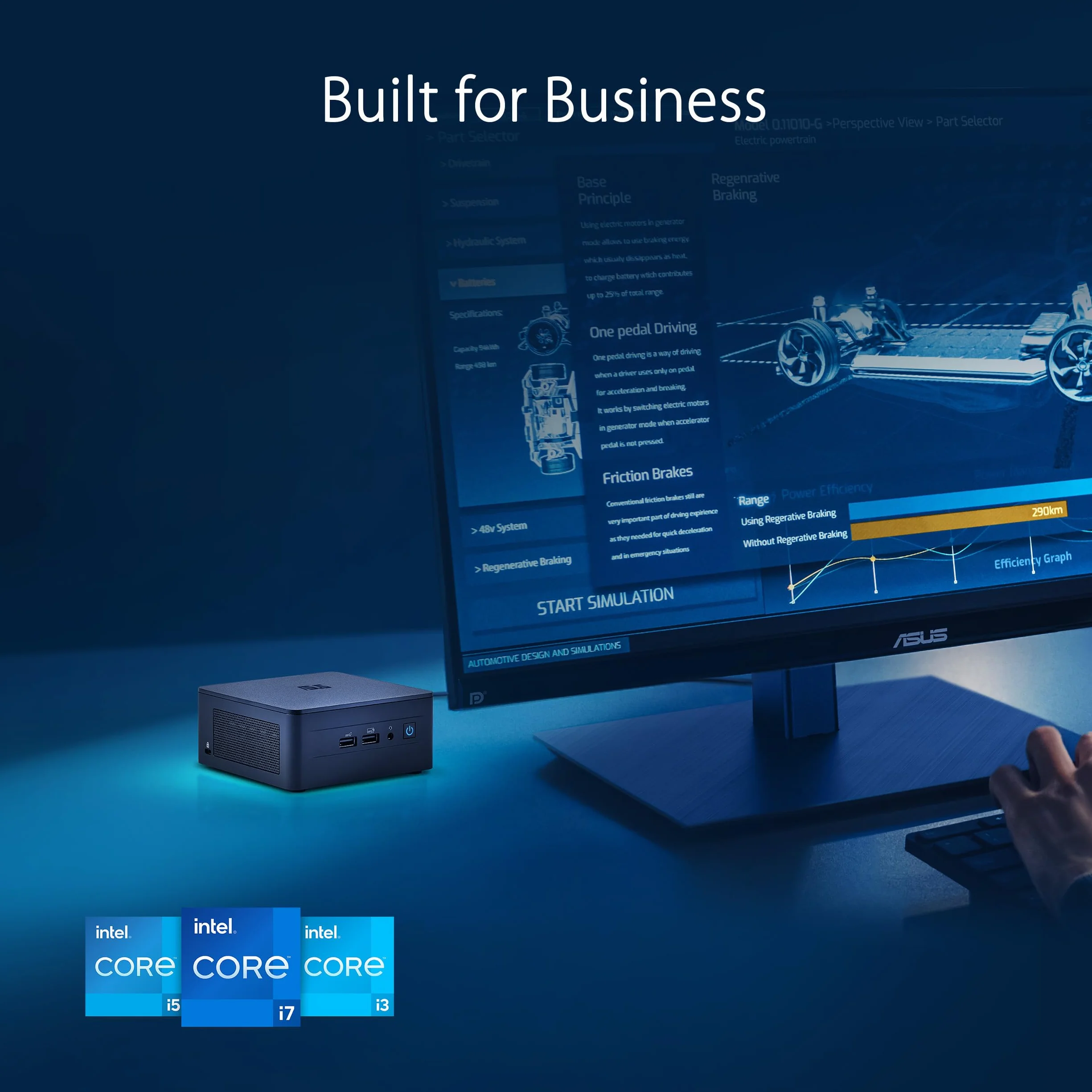 ASUS NUC 13 Pro komputer stacjonarny Barebone (Intel Core i5-1350P, vPro, Intel UHD Graphics, bez pamięci, bez pamięci masowej, bez systemu operacyjnego, bez kabla zasilającego)