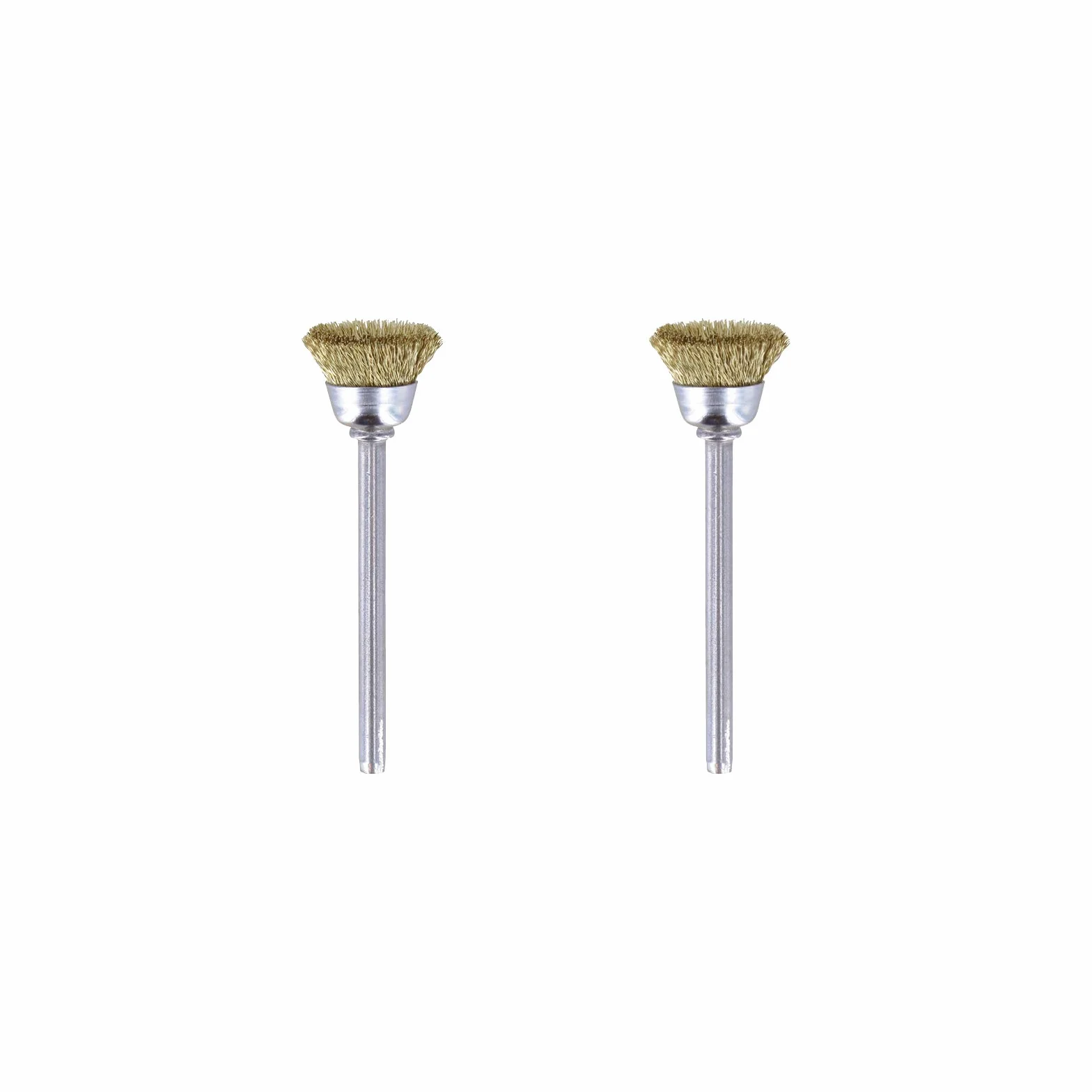Dremel 536 szczotka mosiężna, zestaw akcesoriów: 2 szczotki (13 mm) do czyszczenia miękkich metali, takich jak złoto, brąz lub miedź