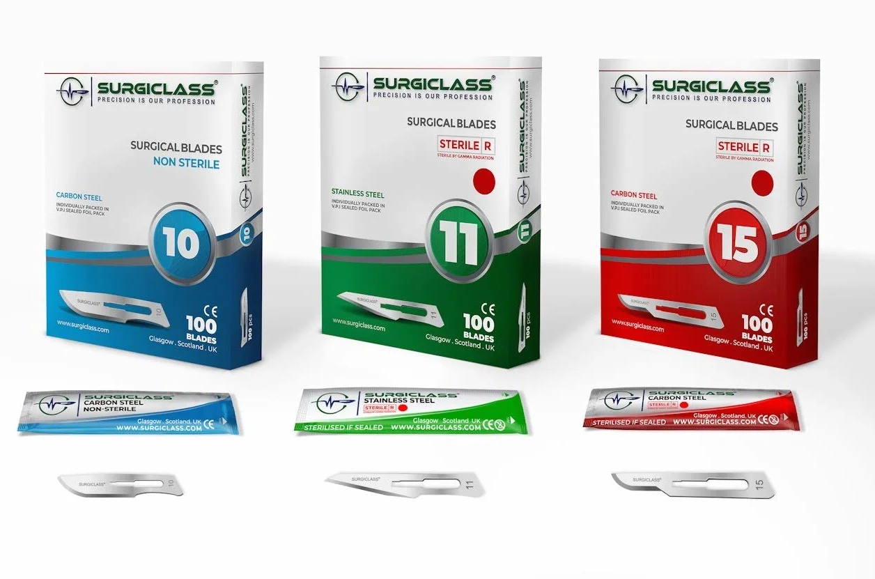 Chirurgiczne ostrza chirurgiczne ze stali węglowej nr 11, sterylne opakowanie 20 sztuk i uchwyt nr 3, idealne do sztuki drewnianej, chirurgii, rzeźbienia, napraw, anatomii laboratoryjnej, znaków