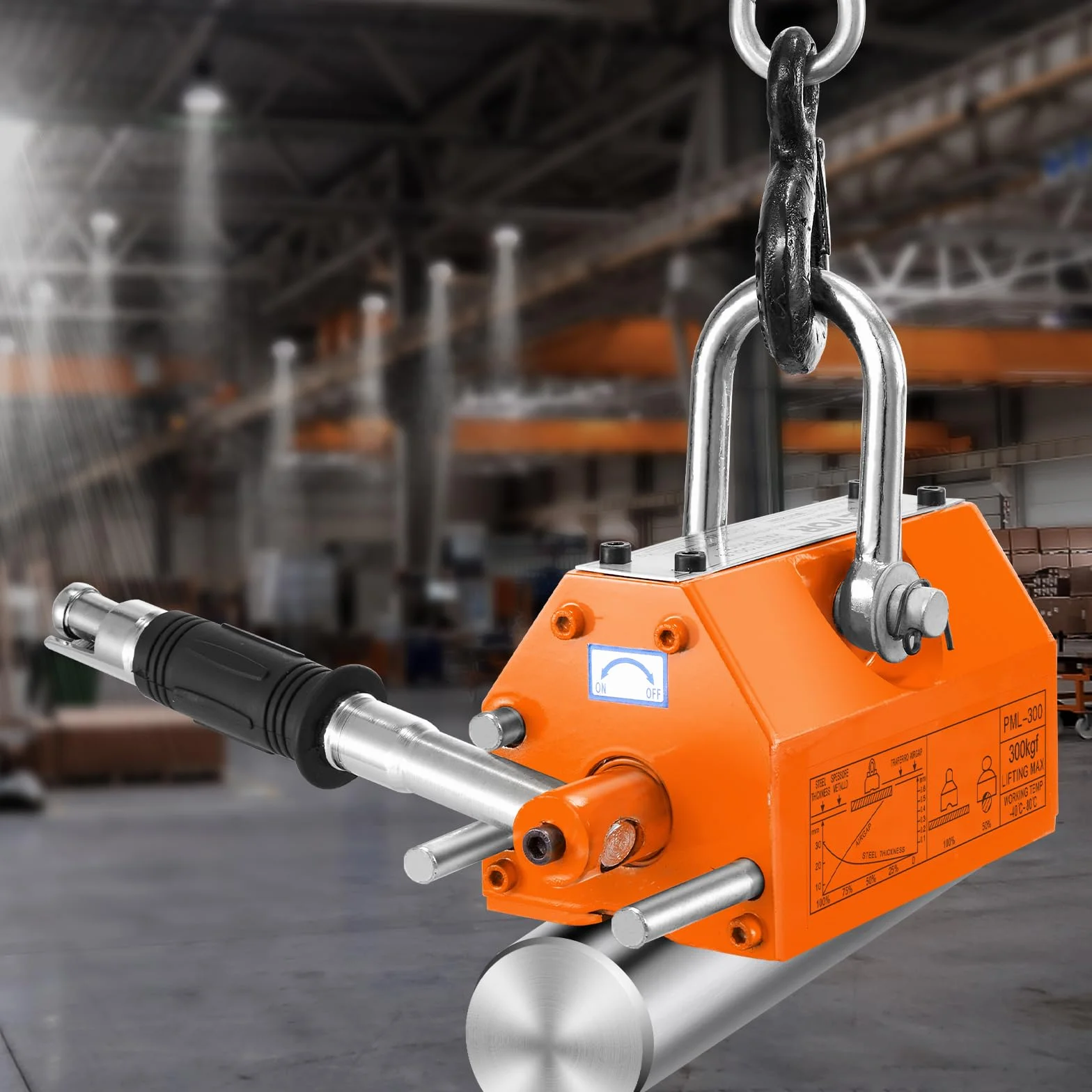 VEVOR Magnetyczny podnoszący 300 kg, trwały magnes neodymowy N42, magnetyczny nośnik, 156 x 91 x 98 mm, z chromowanym haczykiem, współczynnik bezpieczeństwa, 2,5, narzędzie do obsługi blachy,