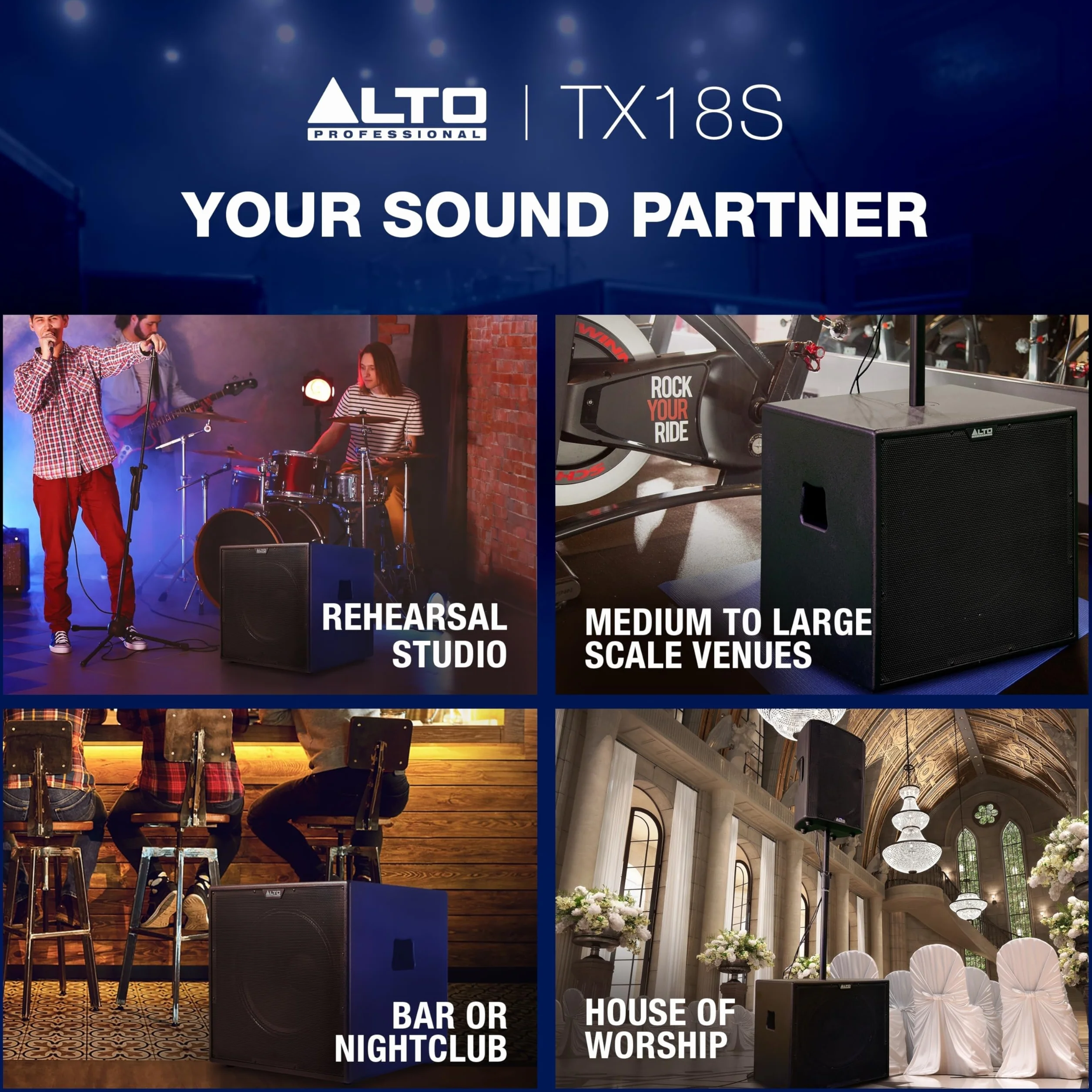 ALTO TX18S Subwoofer 900W 18" Aktywny Głośnik PA, Nagłośnienie z Procesorem DSP z 3-calową Cewką Drgającą, Basy, Łatwa Konfiguracja