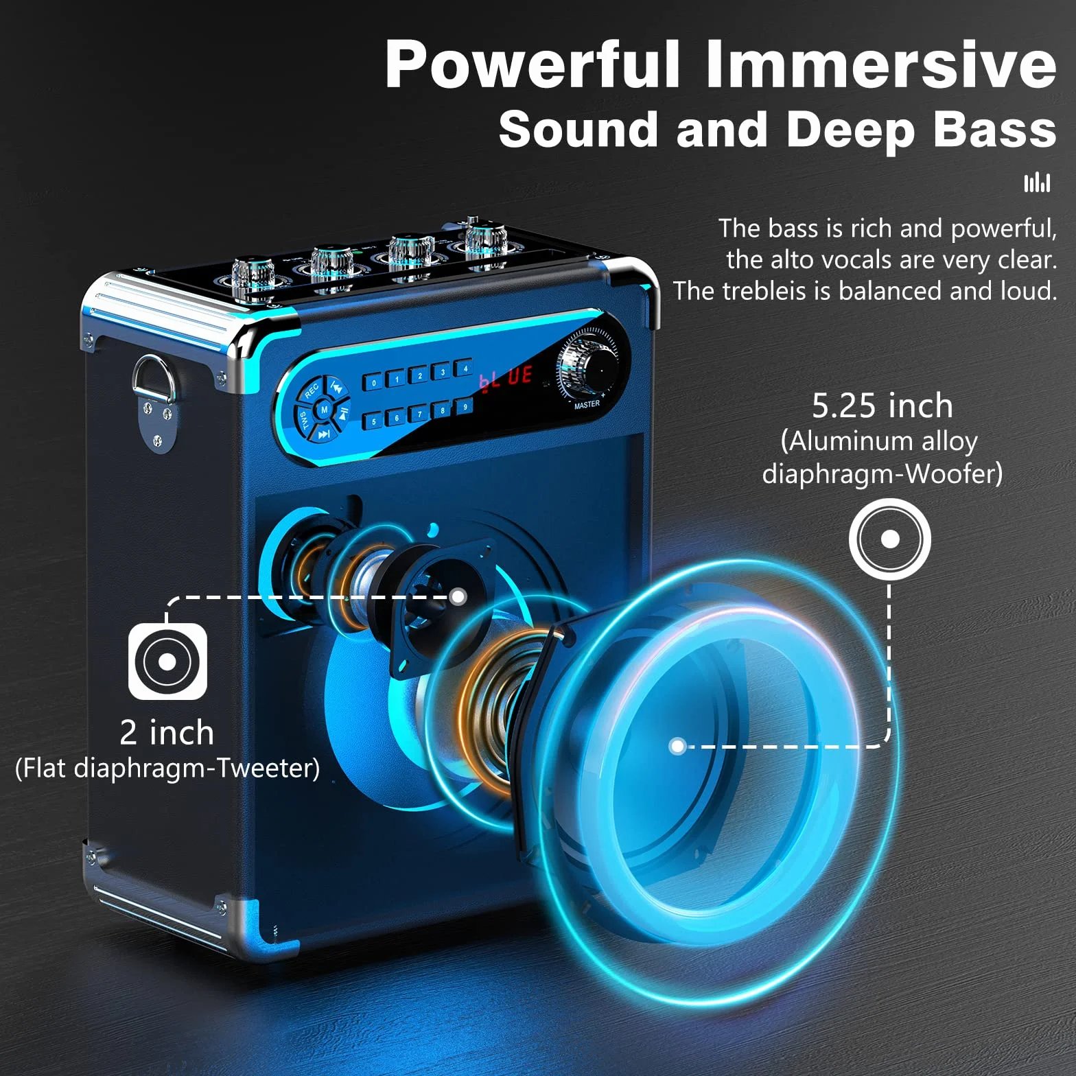 JYX Karaoke Machine z 3 mikrofonami bezprzewodowymi UHF dla dorosłych, głośnik Bluetooth, profesjonalny przenośny system karaoke PA, głośniki karaoke z mikrofonem obsługujące TWS/USB/TF/AUX/FM