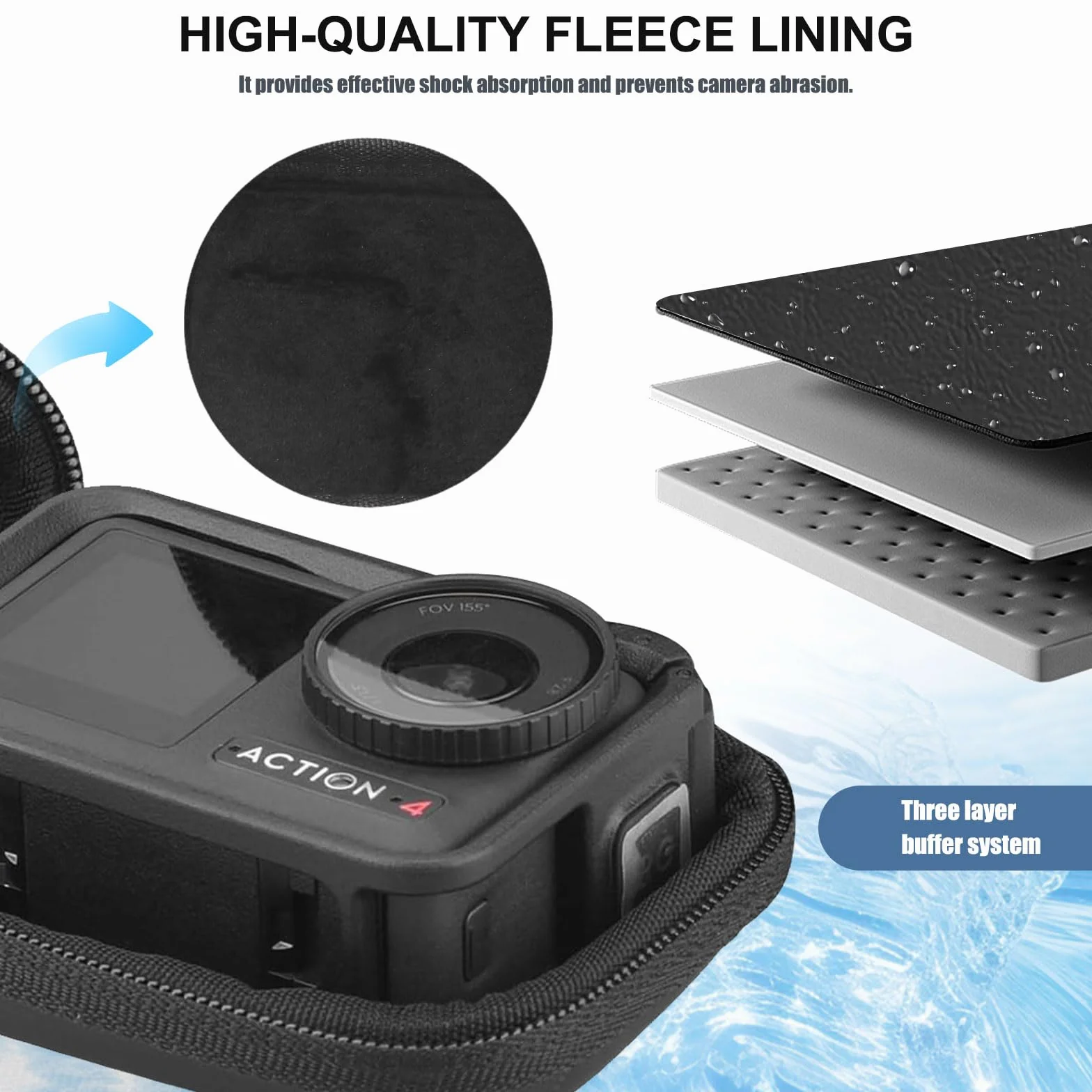 DJI Osmo Action 5 Pro Case Kit, torba do noszenia, folia ochronna na wyświetlacz 9H, silikonowa osłona obiektywu – odporna na uderzenia, zarysowania, pyłoszczelna, wszechstronna ochrona