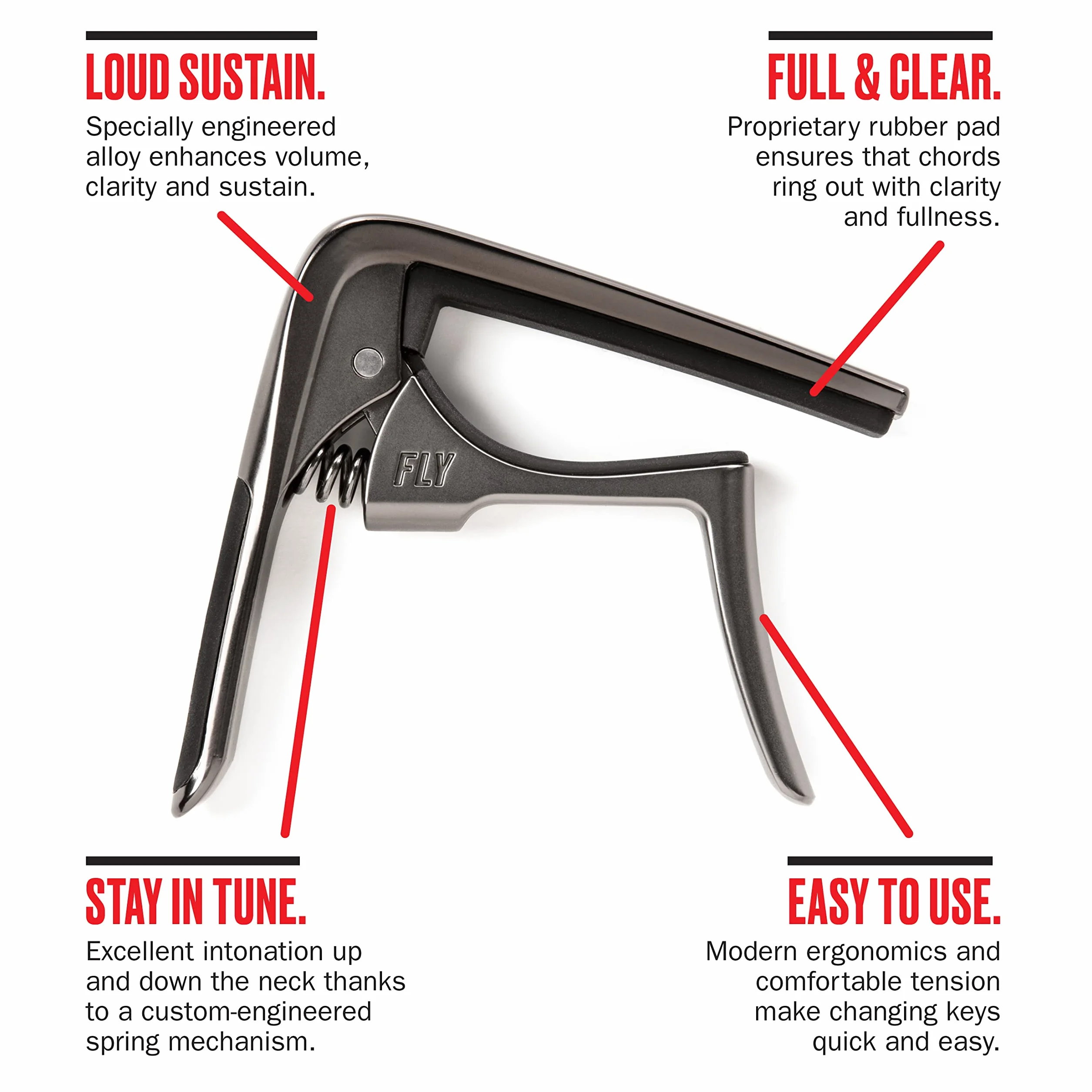 Jim Dunlop 63CGM Trigger Fly Capo zakrzywiony pistolet metalowy, 68 g