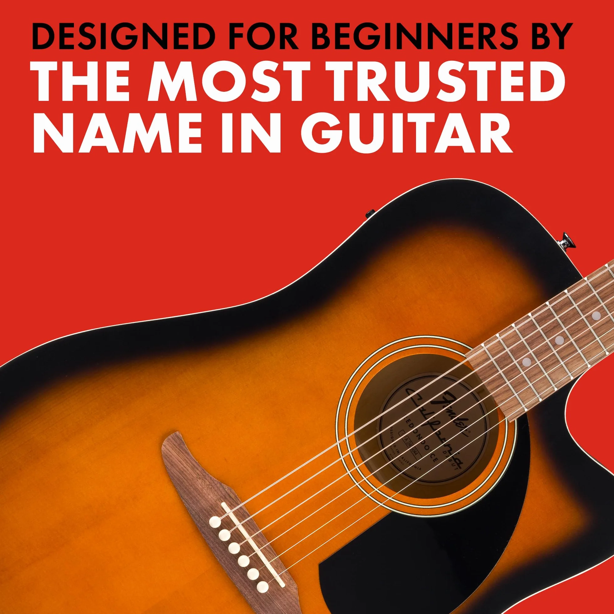 Fender California Debut Redondo Dreadnought z wycięciem CE gitara akustyczna, świerkowy top, czarny pickguard, 2-kolorowy Sunburst