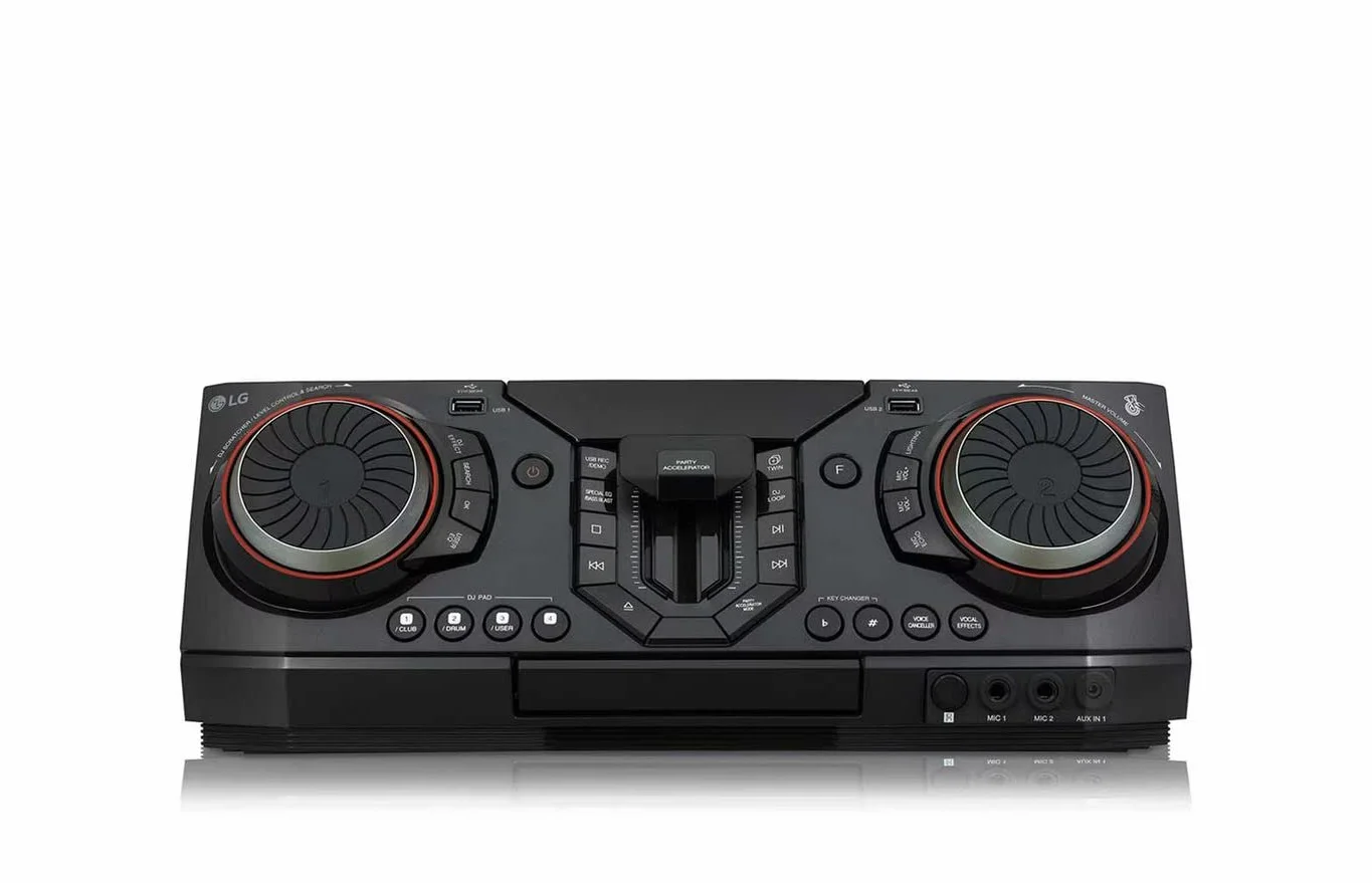 LG XBOOM CL98 mikrowieża 3500 W RMS z pilotem zdalnego sterowania, Bluetooth, funkcją karaoke i DJ, łańcuch muzyczny, łańcuch imprezowy, USB, zmienny kolor diod LED, kolor czarny