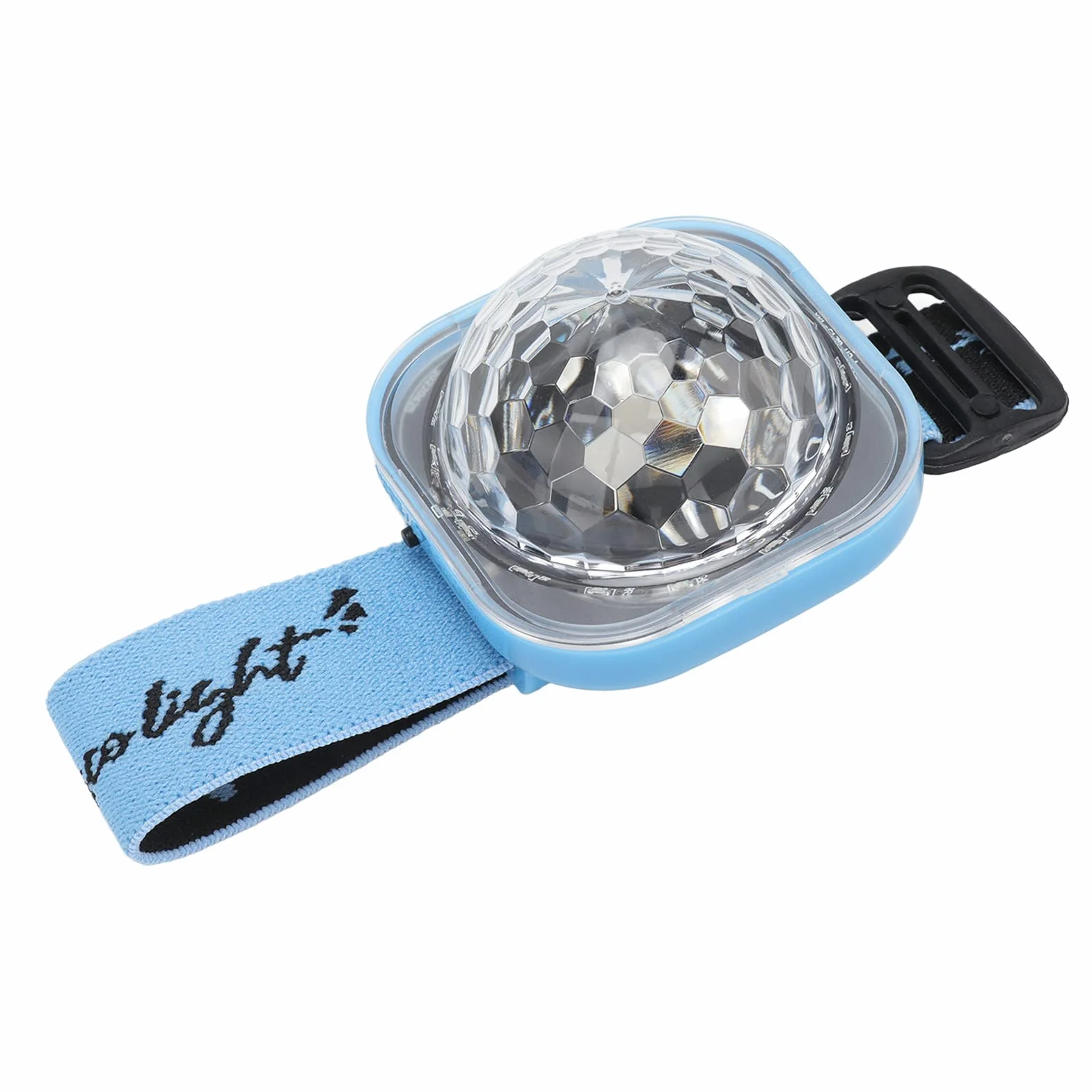 Mini Disco Lights Przenośne Obrotowe Oświetlenie Imprezowe Disco Bransoletka na światło RGB Strobe DJ Led Lights (Niebieska muszla)