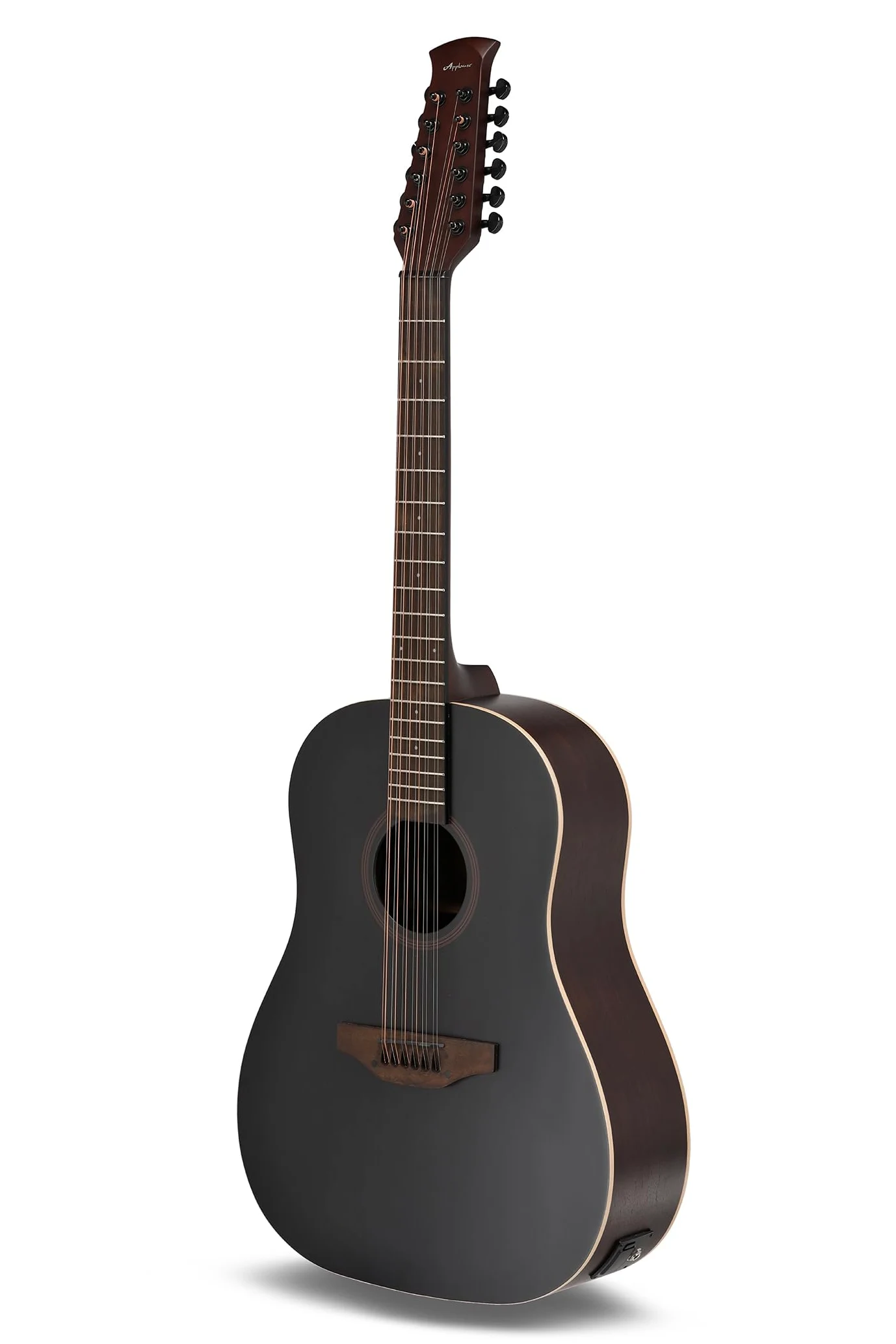 Gitara akustyczno-elektryczna Applause – Jump Dark Matter 12 String – 12-strunowa – płyta przednia z litego świerku – płyta tylna z ovangkolu – matowa czerń – przedwzmacniacz AP3TP – AES12-69-5S