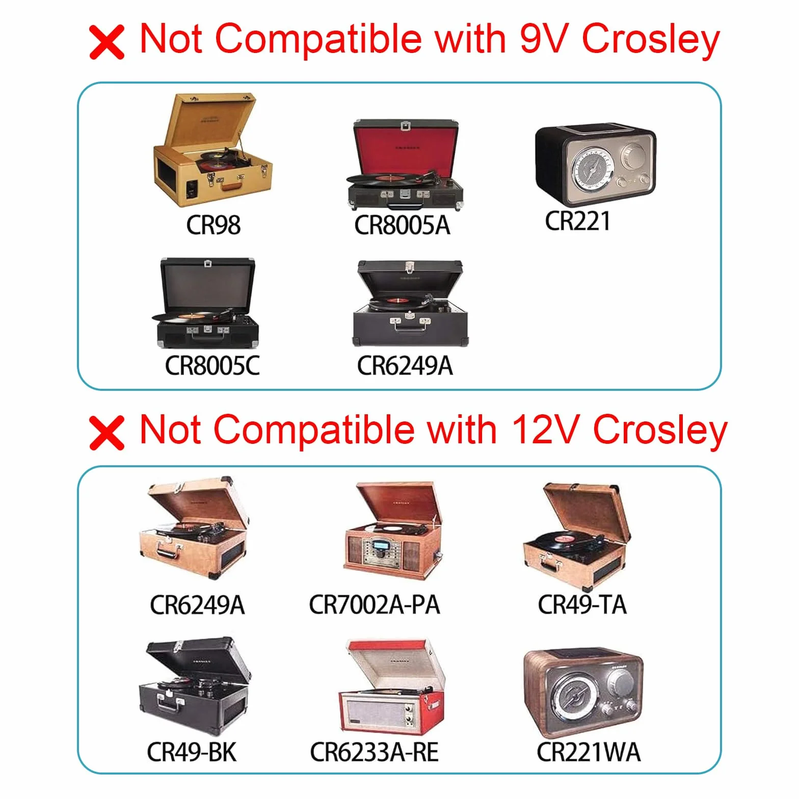 5 V kabel zasilający do gramofonu Crosley, kompatybilny z przenośnym gramofonem Crosley Cruiser Plus CR8005F-GA CR8005F-WO CR8005D-TU CR8005D-BL CR8005D-WS CR8005D-TW