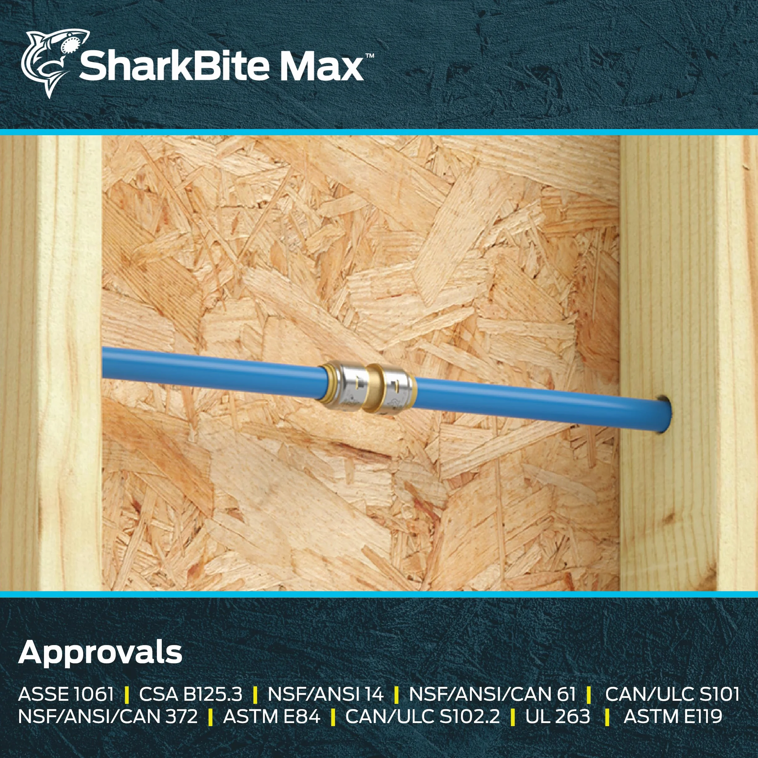 SharkBite Max łącznik do rur 3/4 cala, zestaw 4 sztuk, mosiężna armatura hydrauliczna, rura PEX, miedź, CPVC, PE-RT, HDPE, UR016A4
