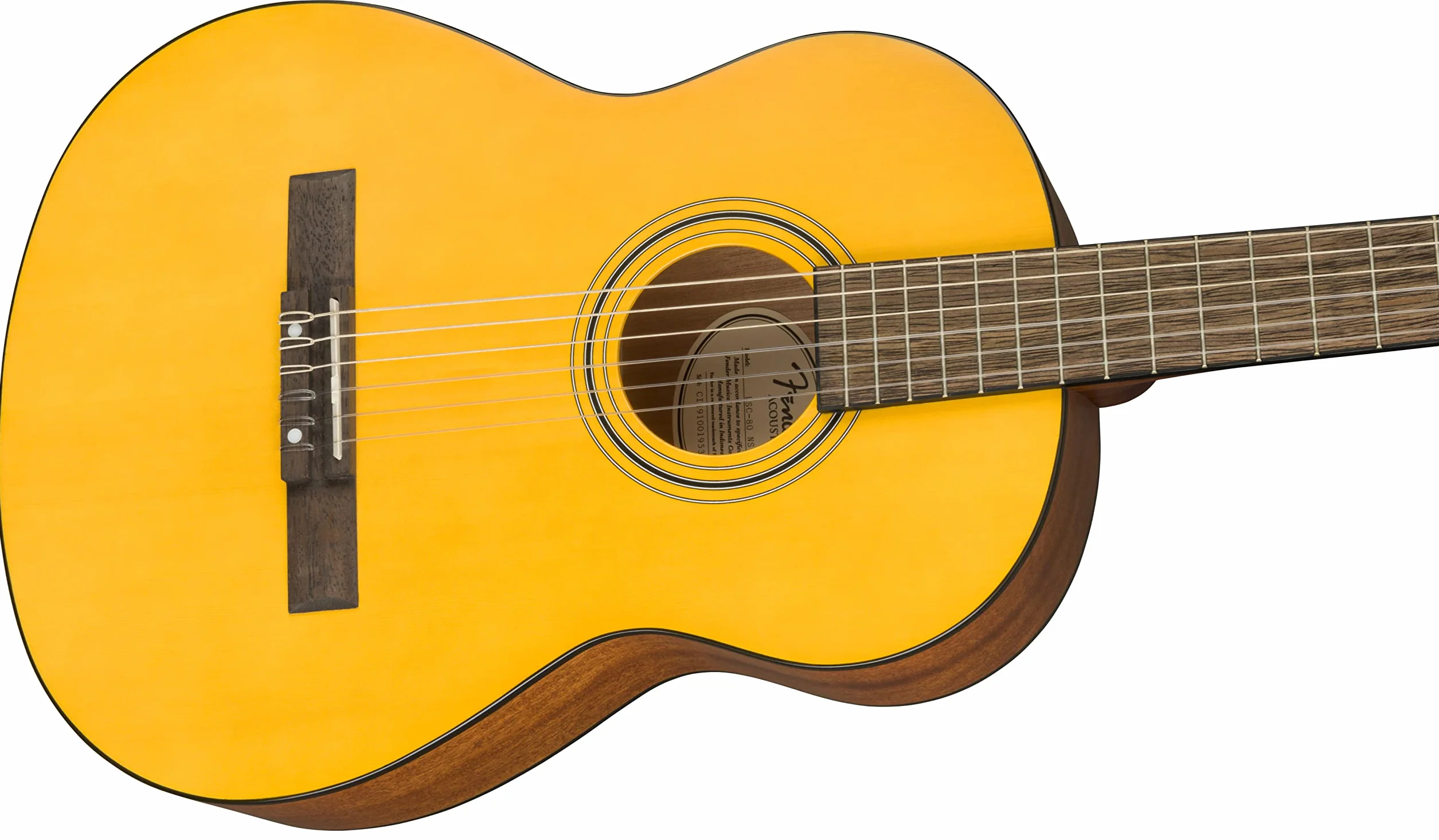 Fender ESC80 seria edukacyjna gitara akustyczna dla początkujących, rozmiar 3/4, styl vintage, naturalna, z etui