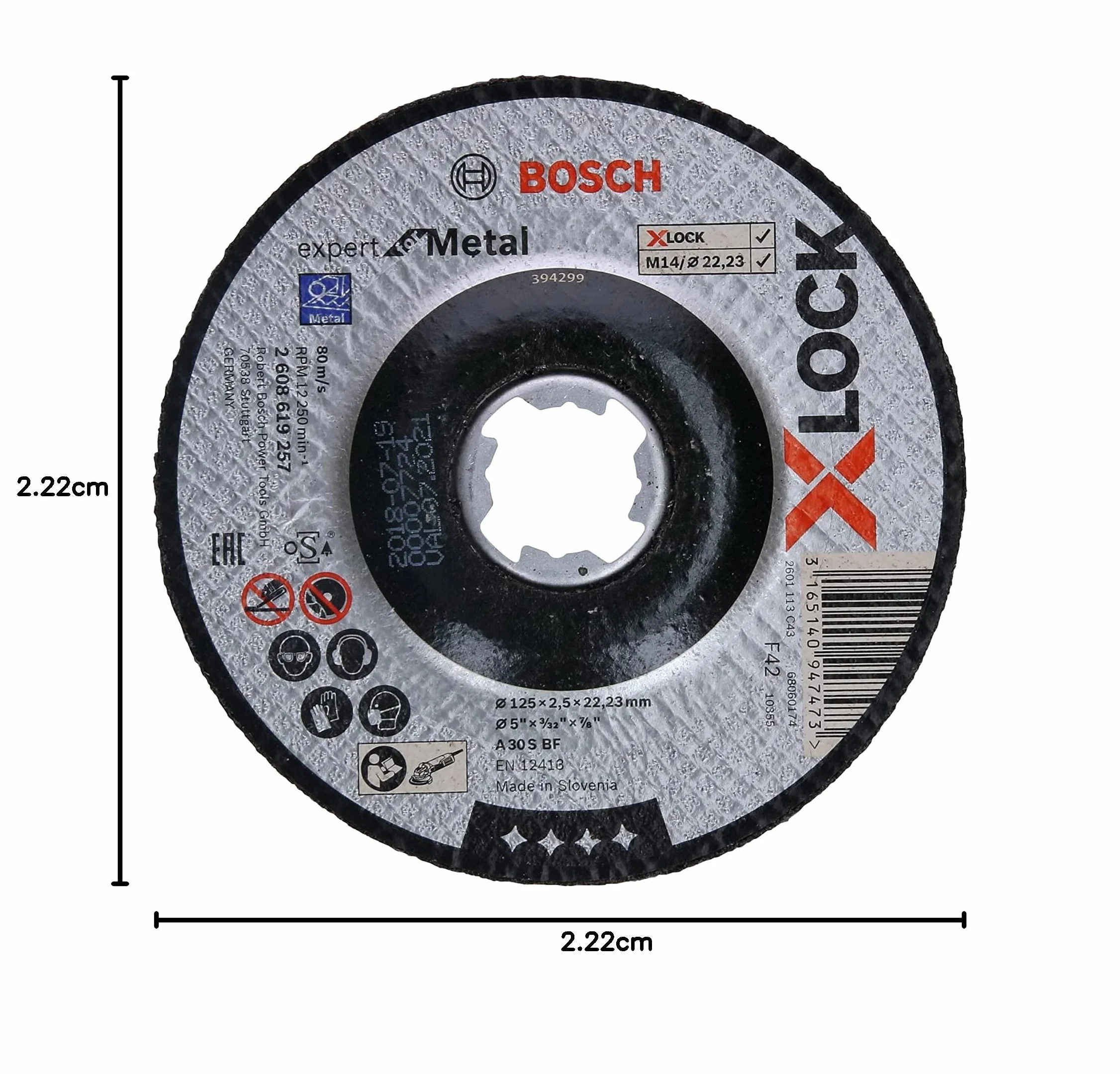 Bosch Professional Tarcza tnąca Expert for Metal (do metalu, X-LOCK, Ø 125 mm, Akcesoria szlifierek kątowych)