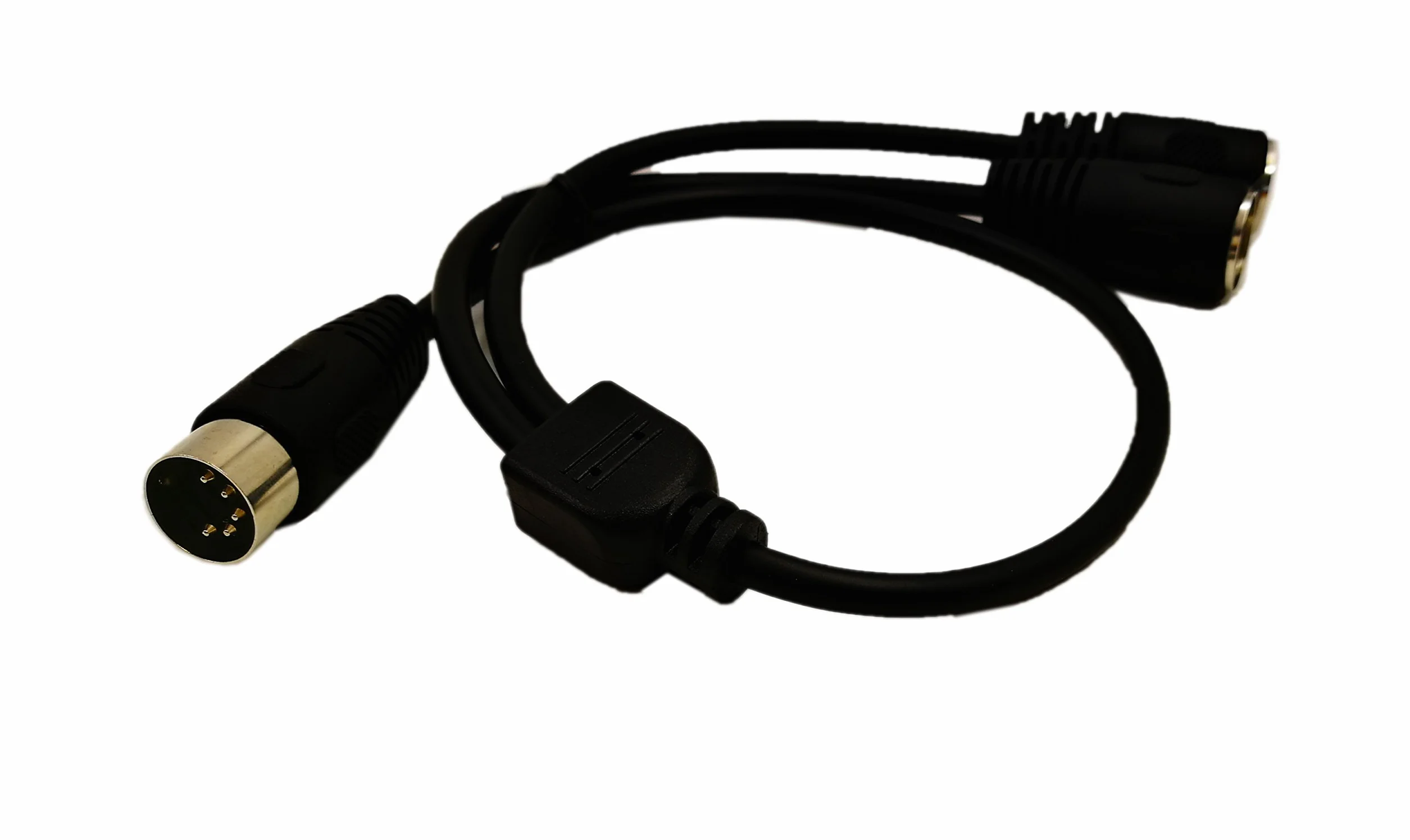 Sinloon Midi DIN 5-pinowy kabel adapter Y rozgałęźnik, Midi 5-pinowy męski na podwójny 2 x DIN-5 żeński przedłużacz kabla audio, klawiatura MIDI, organ, fortepian (D5p M-2 F, 0,5 meter)