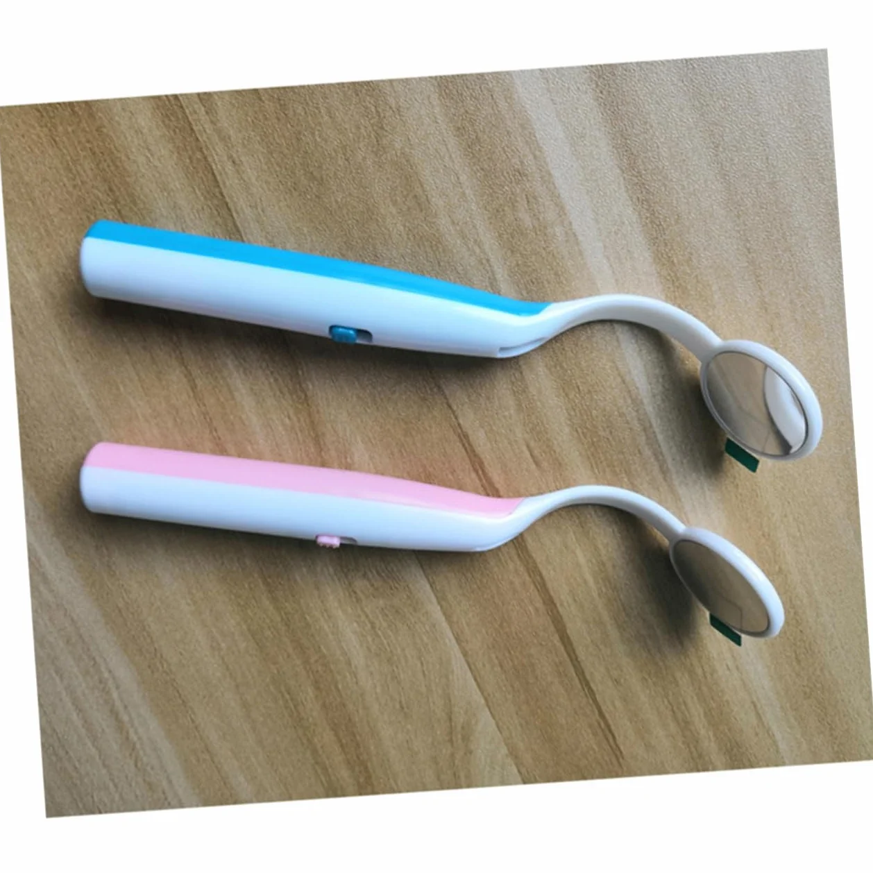 2 szt Lusterko Dentystyczne LED z Funkcją Przeciwmgielną Sztuk Kolorach Niebieskim i Różowym Praktyczne Narzędzie Do Kontroli i Inspekcji Zębów dla Stomatologów