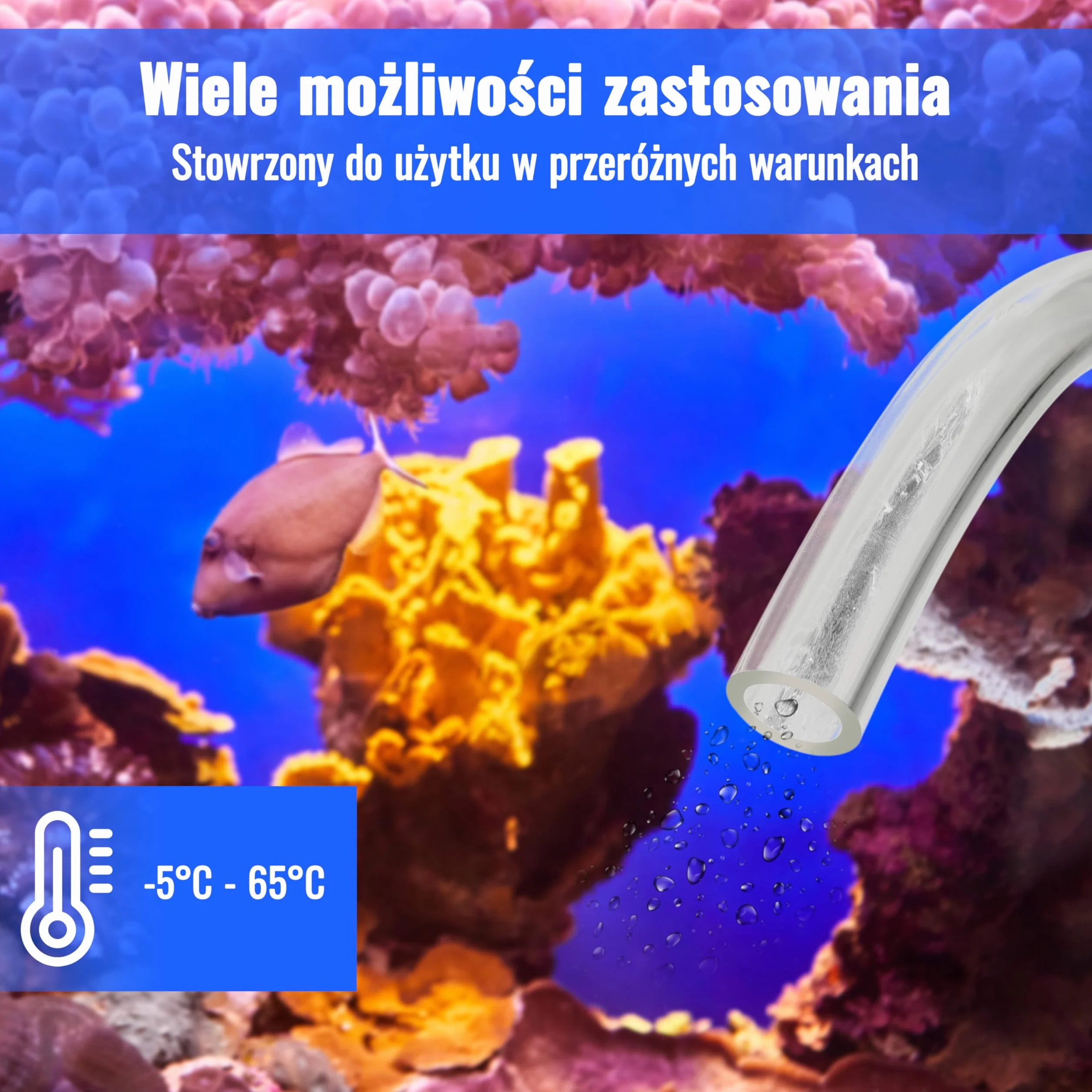 Poppstar szlauch PVC 5 m przezroczysty (5/8mm, -5 do 65 °C, maks. 2 bary) do żywności i wody